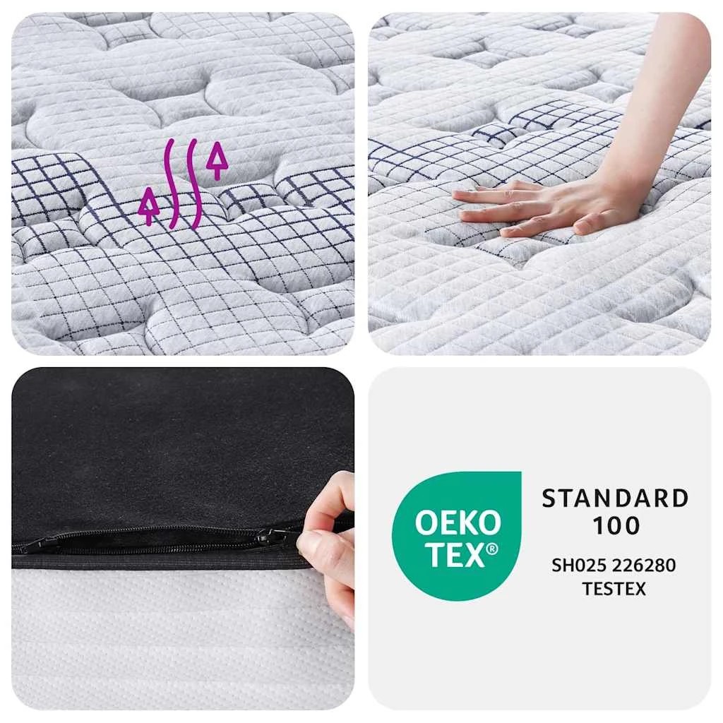 8 Vidaxl Mattress - Grey - King Single Bed - Grey, 8 of 9