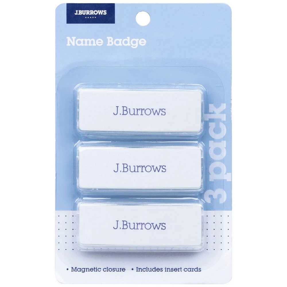 1 J.Burrows Magnetic Name Badges 3 Pack, 1 of 3