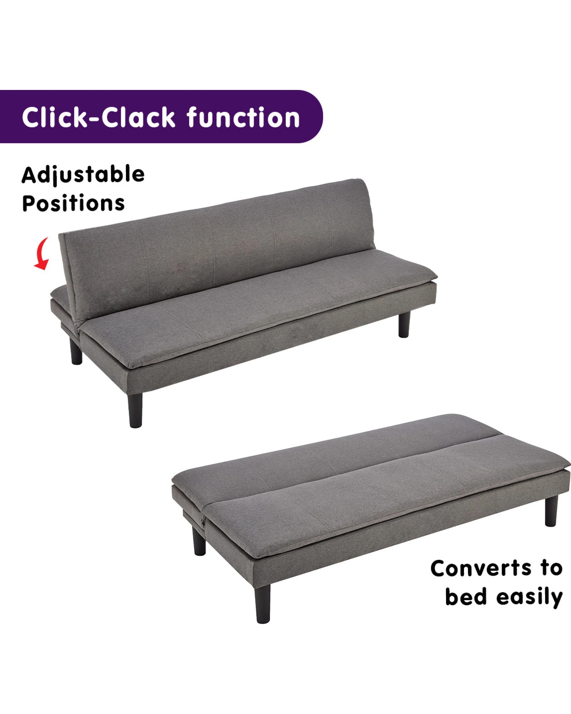 3 Sarantino 3 Seater Modular Faux Linen Fabric Sofa Bed Couch -dark Grey, 3 of 9