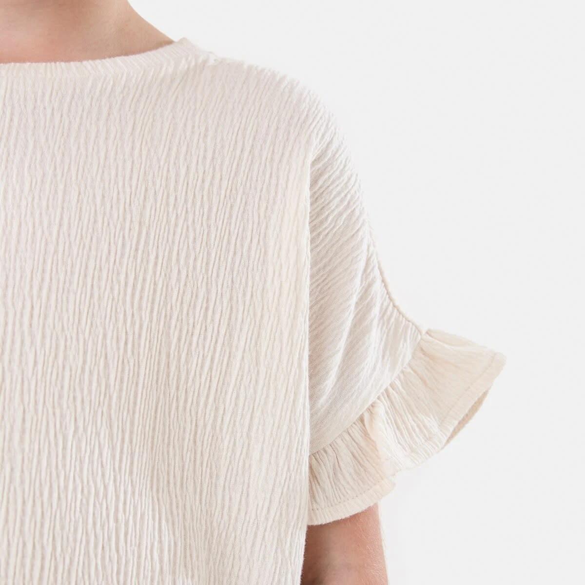 4 Short Sleeve Crinkle T-shirt CHALK, 4 of 6