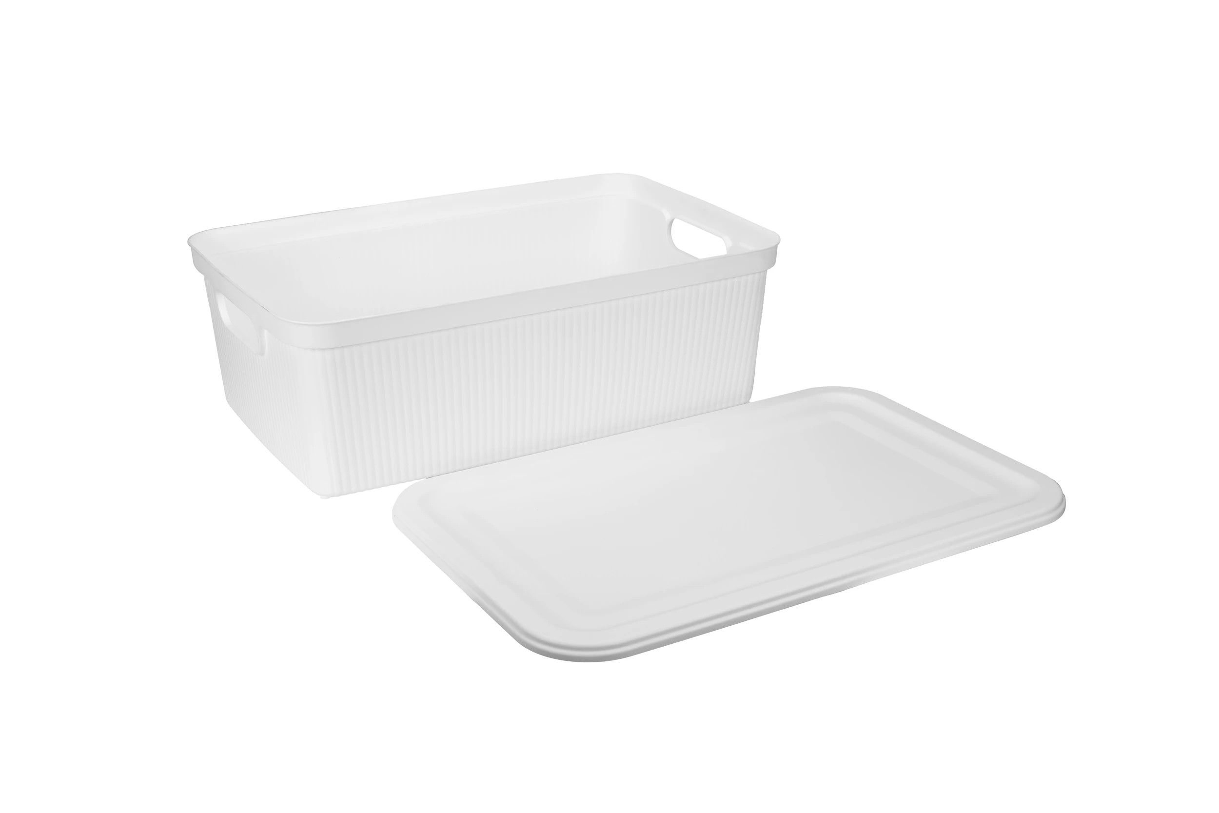 6 42L Ribbed Storage Tub - White, 6 of 7