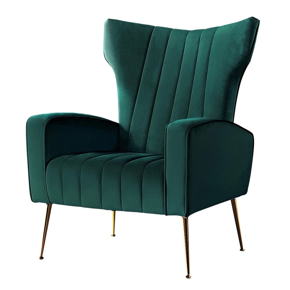 1 Artiss Armchair Green Velvet Kate - Green, 1 of 7