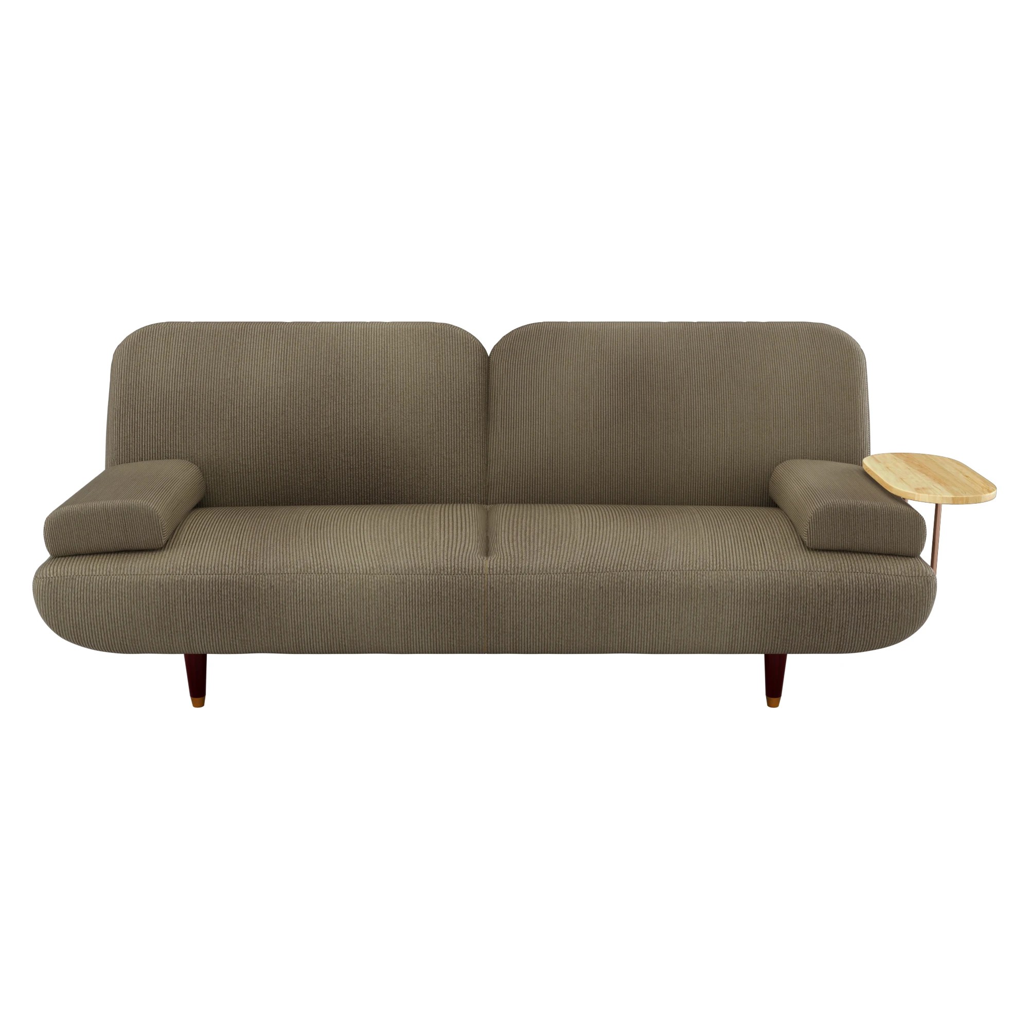 2 Levede 3 Seater Convertible Sofa Bed Dark Khaki, 2 of 5