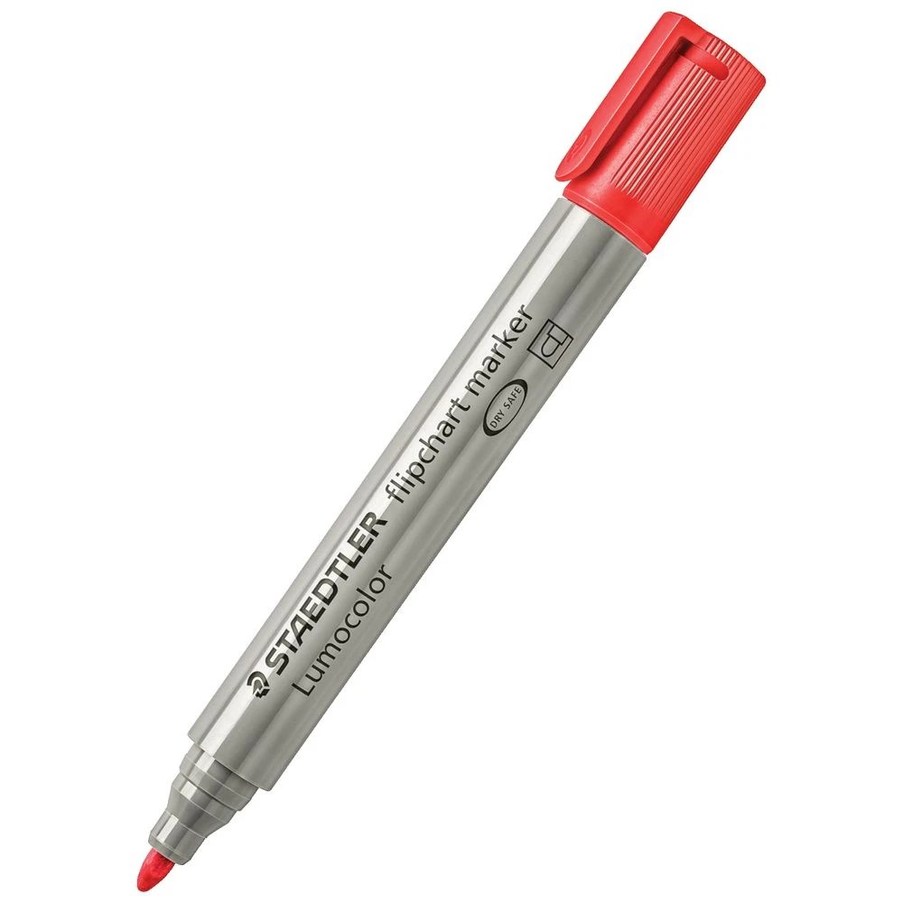 4 Staedtler Lumocolor Flipchart Markers Assorted 4 Pack, 4 of 10