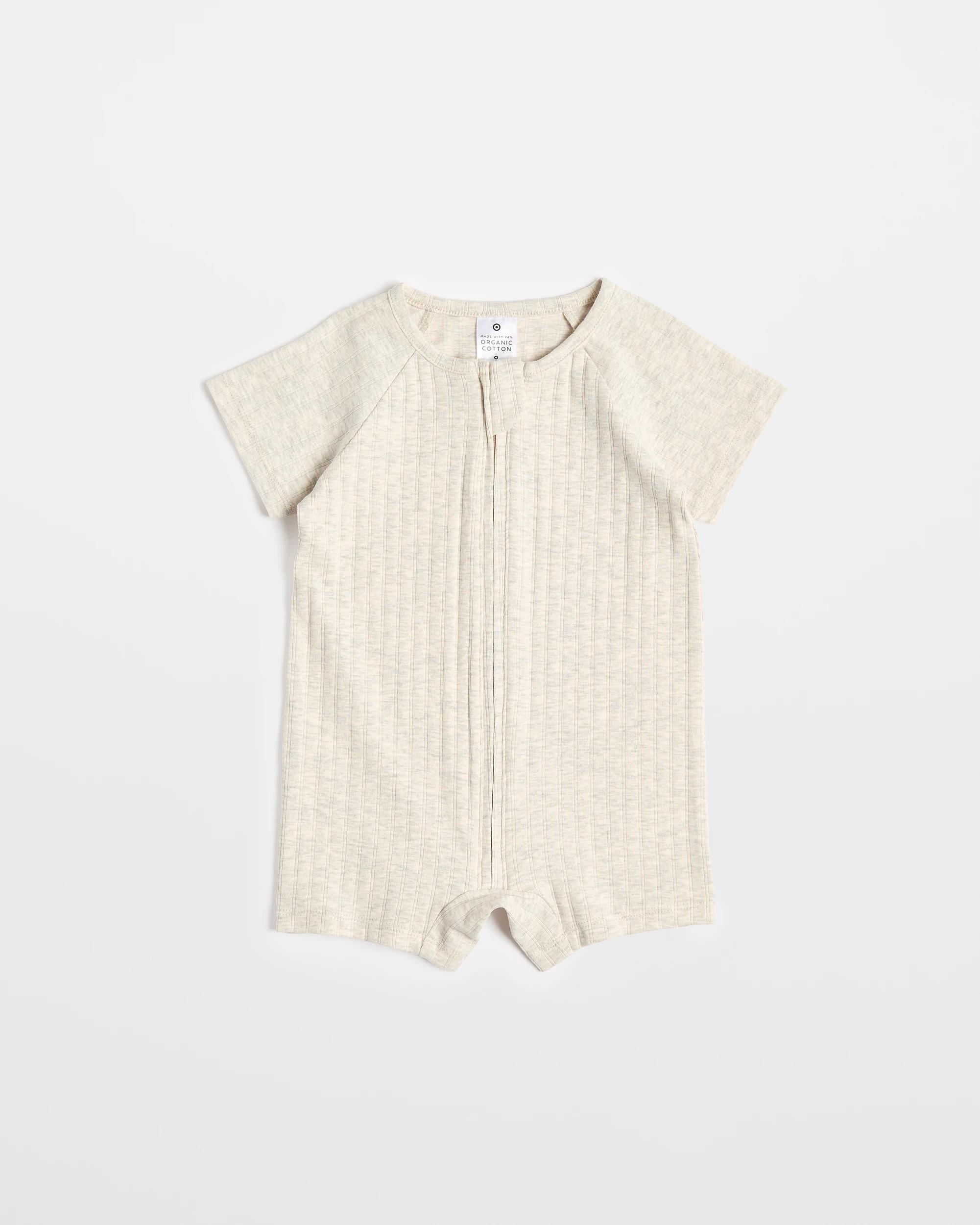 3 Target Baby Organic Cotton Zip Romper 2 Pack PINK DAISY/PINK MARLE, 3 of 4