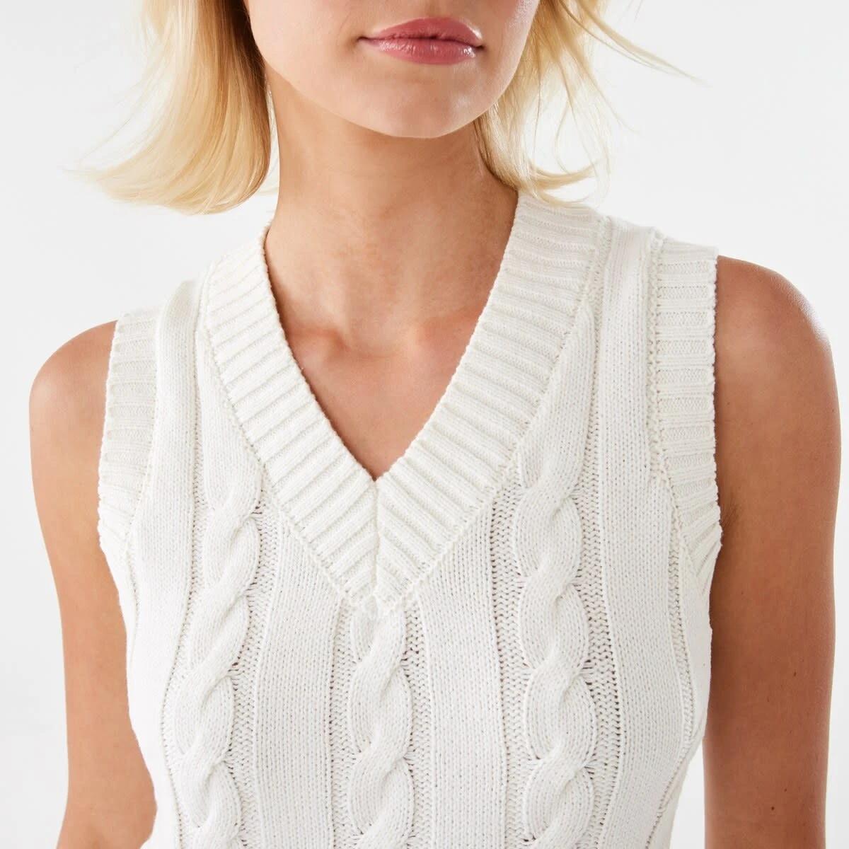 6 Cable Vest Ecru, 6 of 7