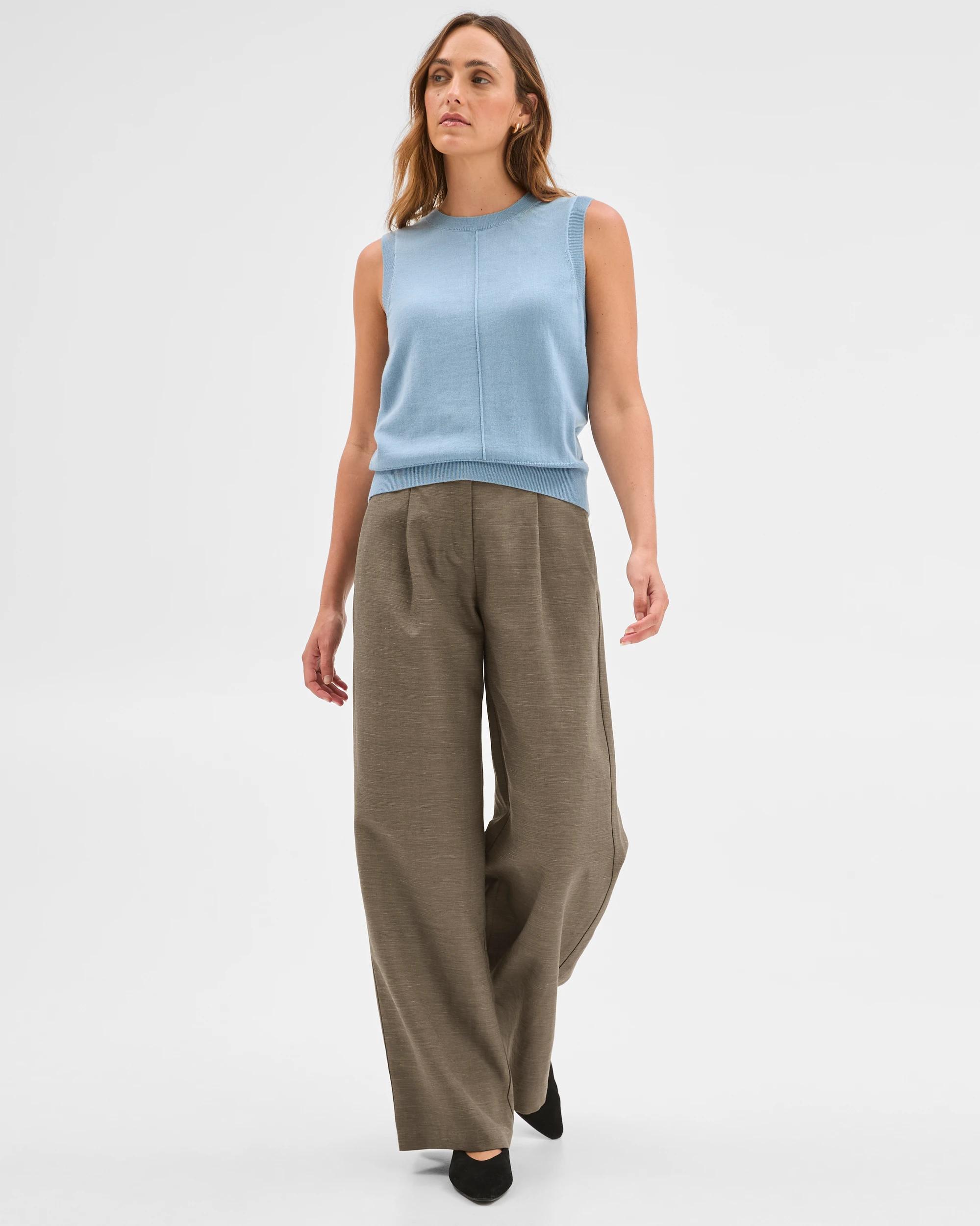 1 Preview Merino Sleeveless Vest MOODY BLUE, 1 of 6