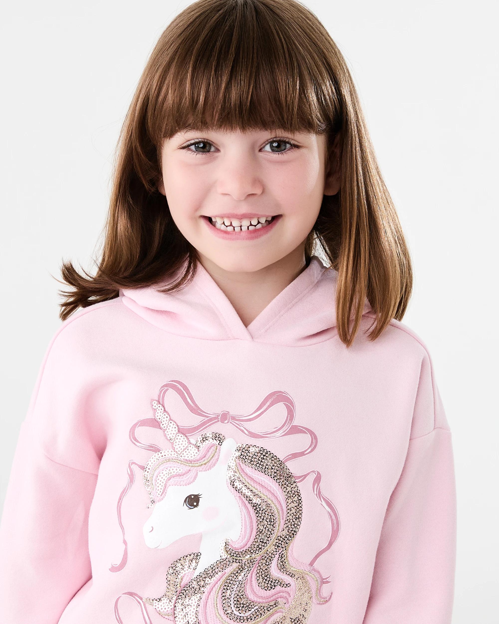 3 Oversized Sequin Embroidered Hoodie Pnk Unicrn, 3 of 7