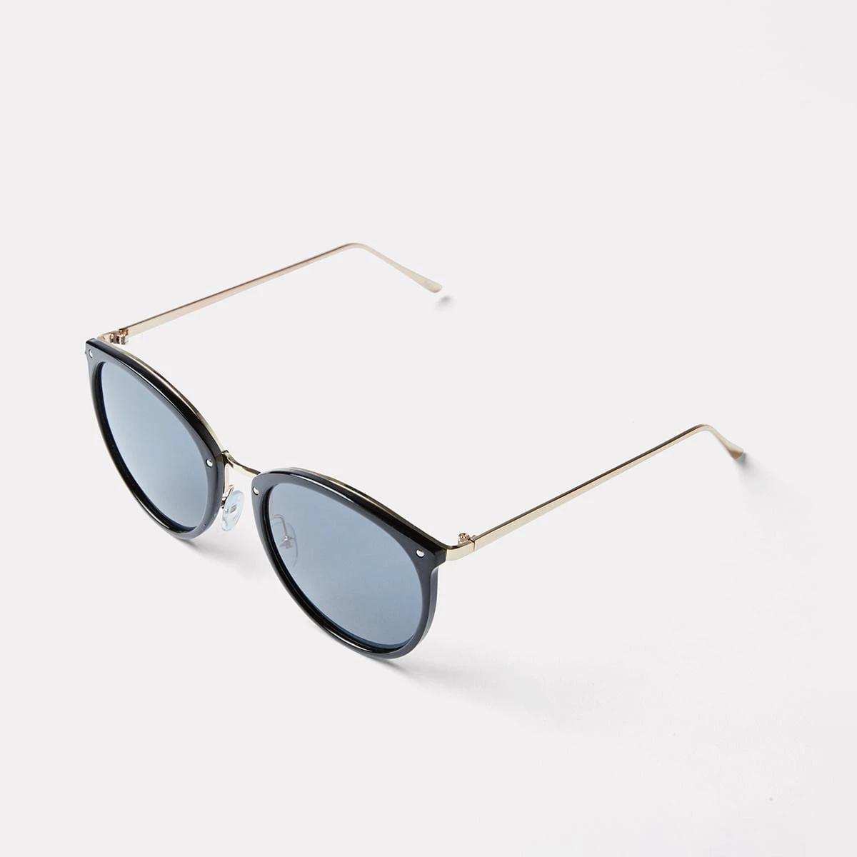 3 Thin Frame Cat Eye Sunglasses Black, 3 of 7