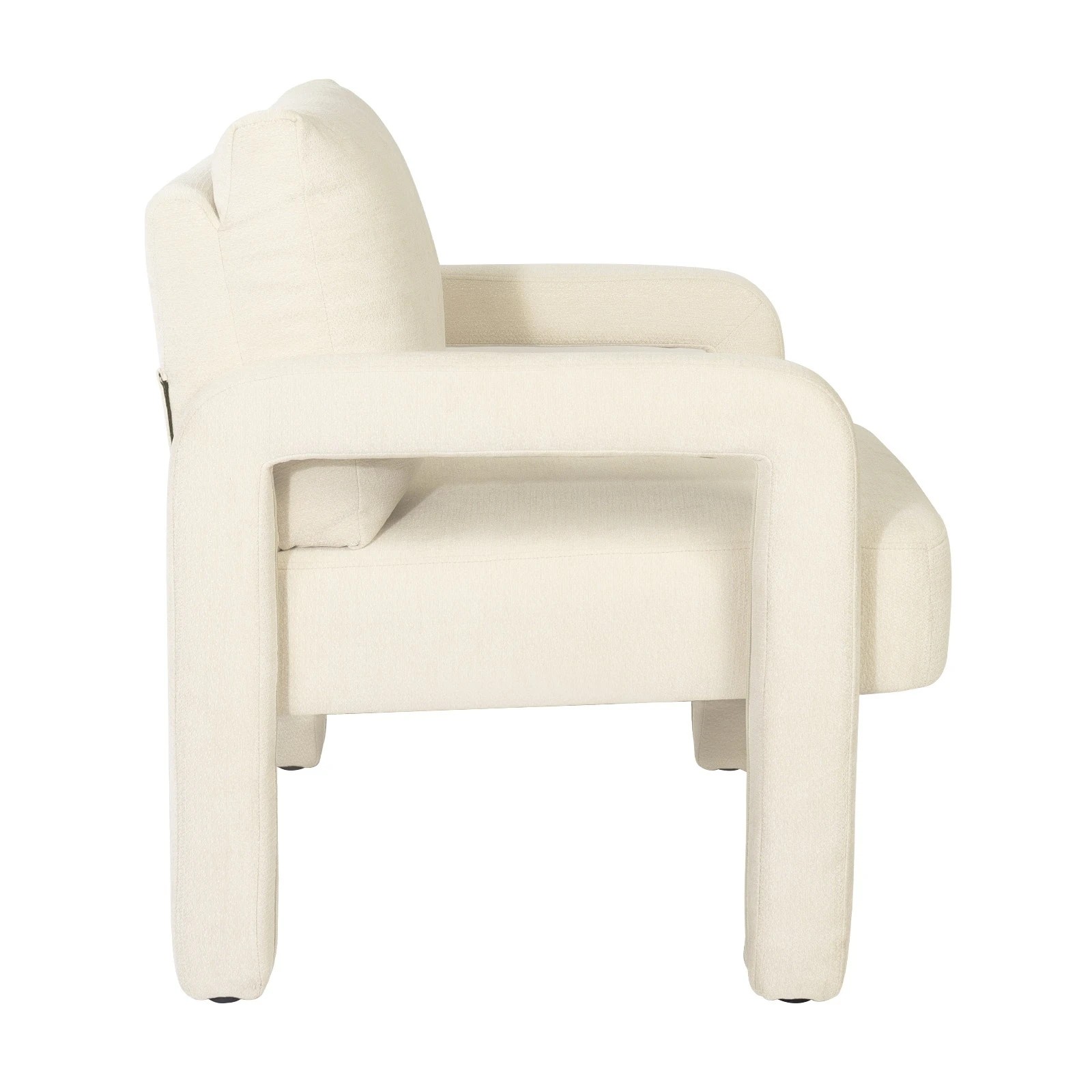 6 Oikiture 2x Armchair Velvet Accent Chairs 1 Seater Lounge Sofa Chair - Beige, 6 of 8