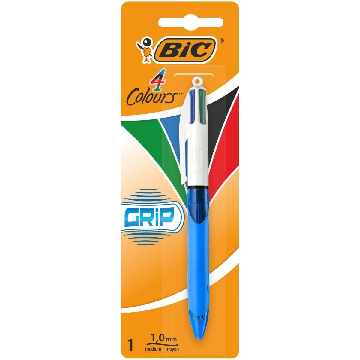 1 BIC 4 Colours Grip Ball Pen, 1 of 5