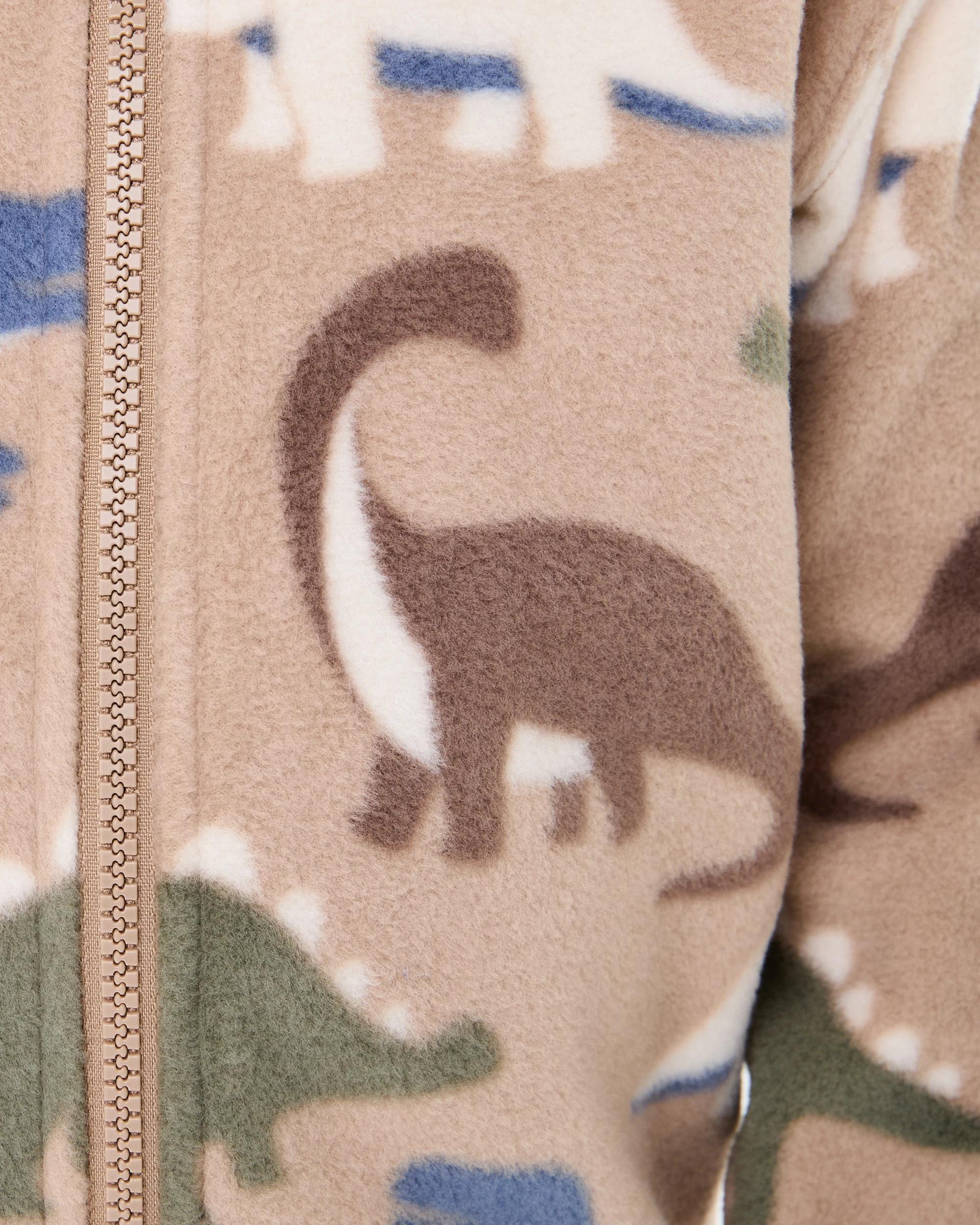 6 Polar Fleece Zip Through Jacket Brn Dino, 6 of 9