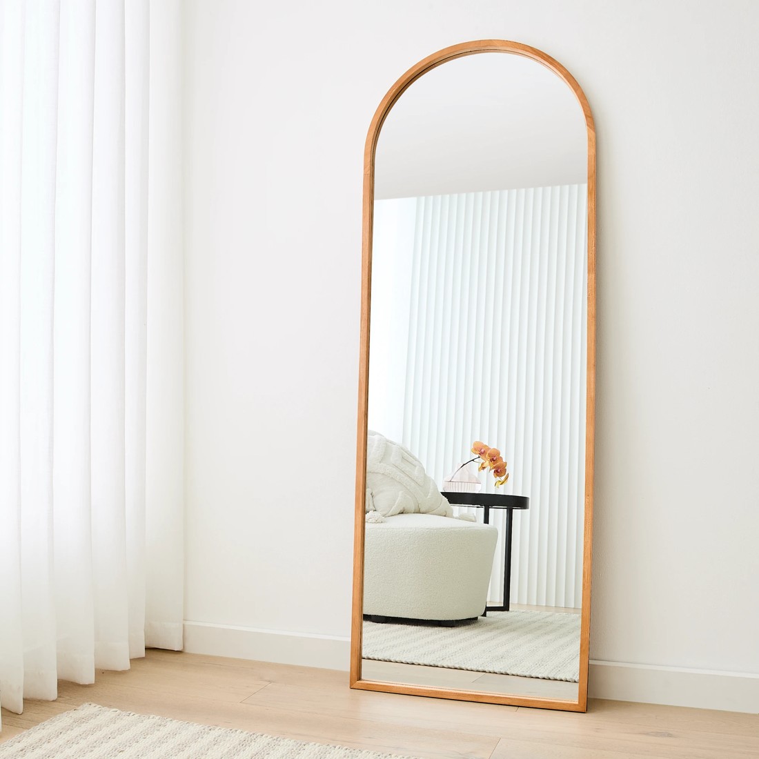 1 Arch Oak Look Floor Mirror, 170cm x 60cm, 1 of 7