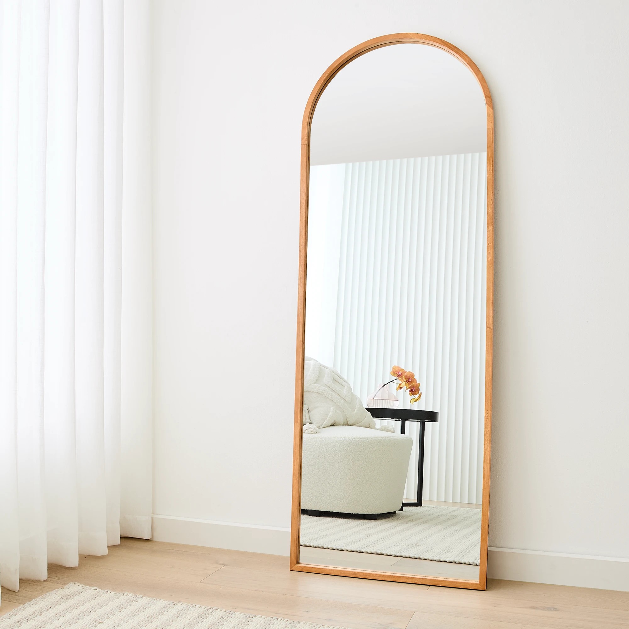 1 Arch Oak Look Floor Mirror, 170cm x 60cm, 1 of 7