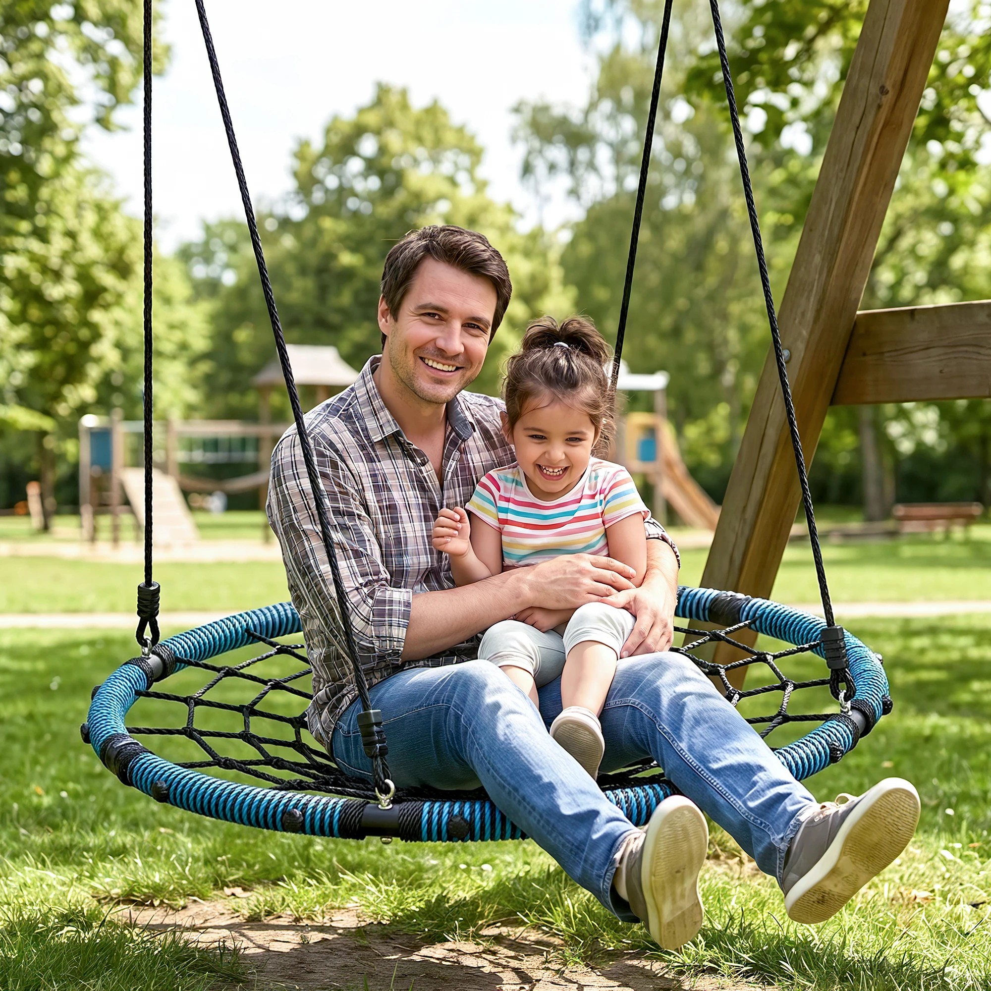 5 Gardeon Tree Swing Net Hammock for Backyard Porch Outside Playground - Blue, 5 of 8