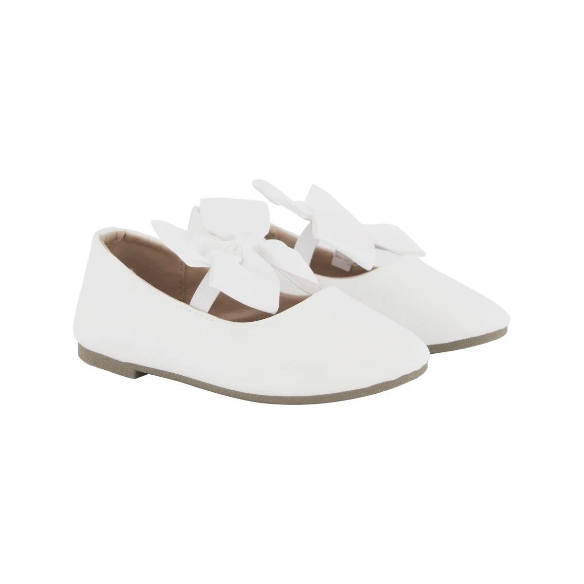 3 Junior Bow Flats WHITE, 3 of 3