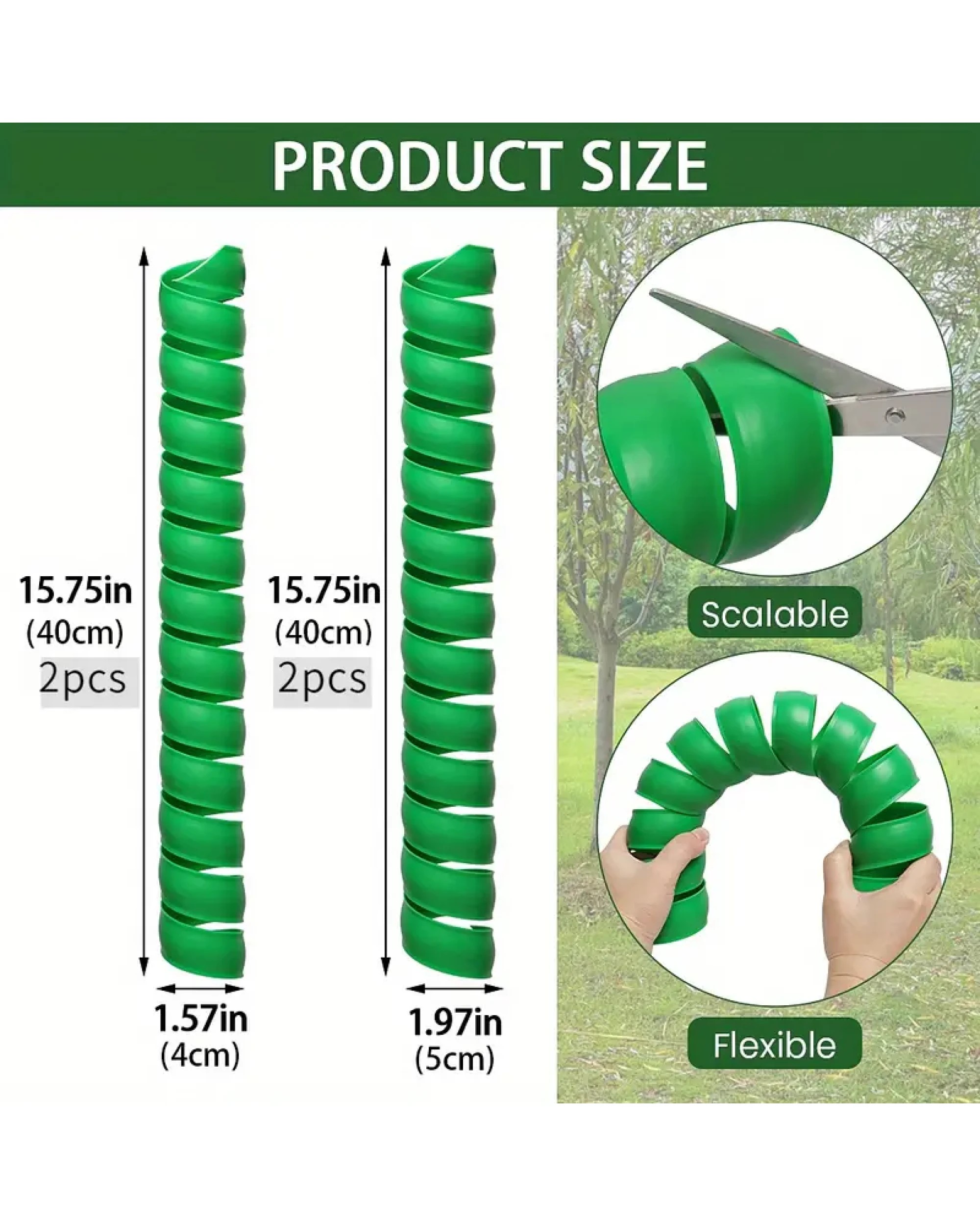 6 Br Home 4x Tree Trunk Protector Plastic Spiral Tree Guards Tubes For Saplings & Plants, 6 of 8