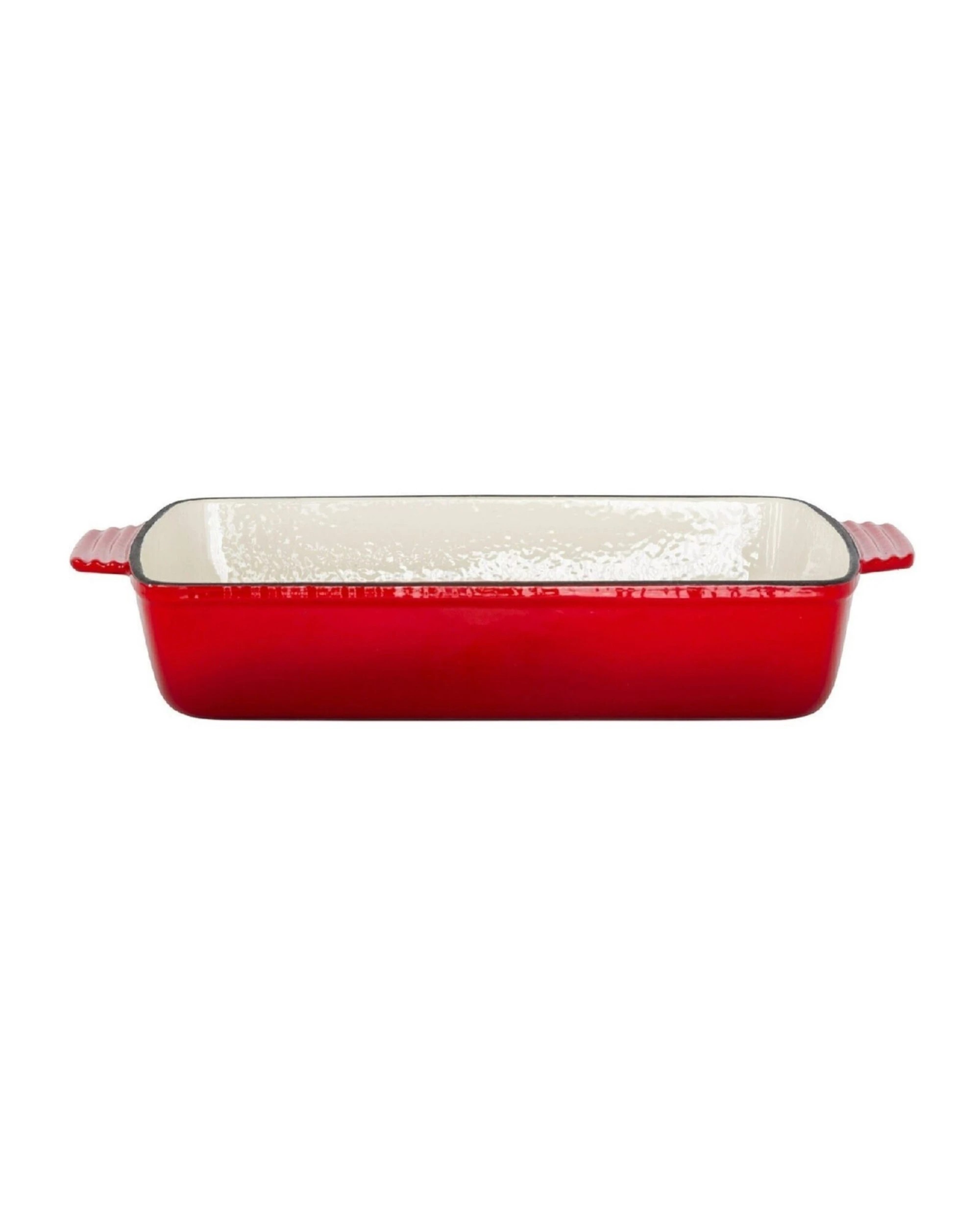 1 Healthy Choice Enamelled Cast Iron 38.5x23cm Rectangular Roaster (3.4L) - Red, 1 of 6