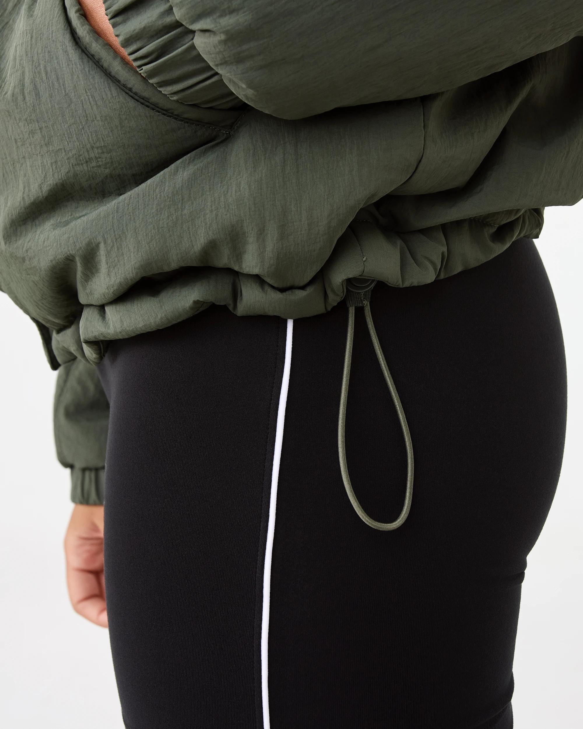 7 Active Womens Zip Through Sports Bomber Jacket Cargo Grn, 7 of 10