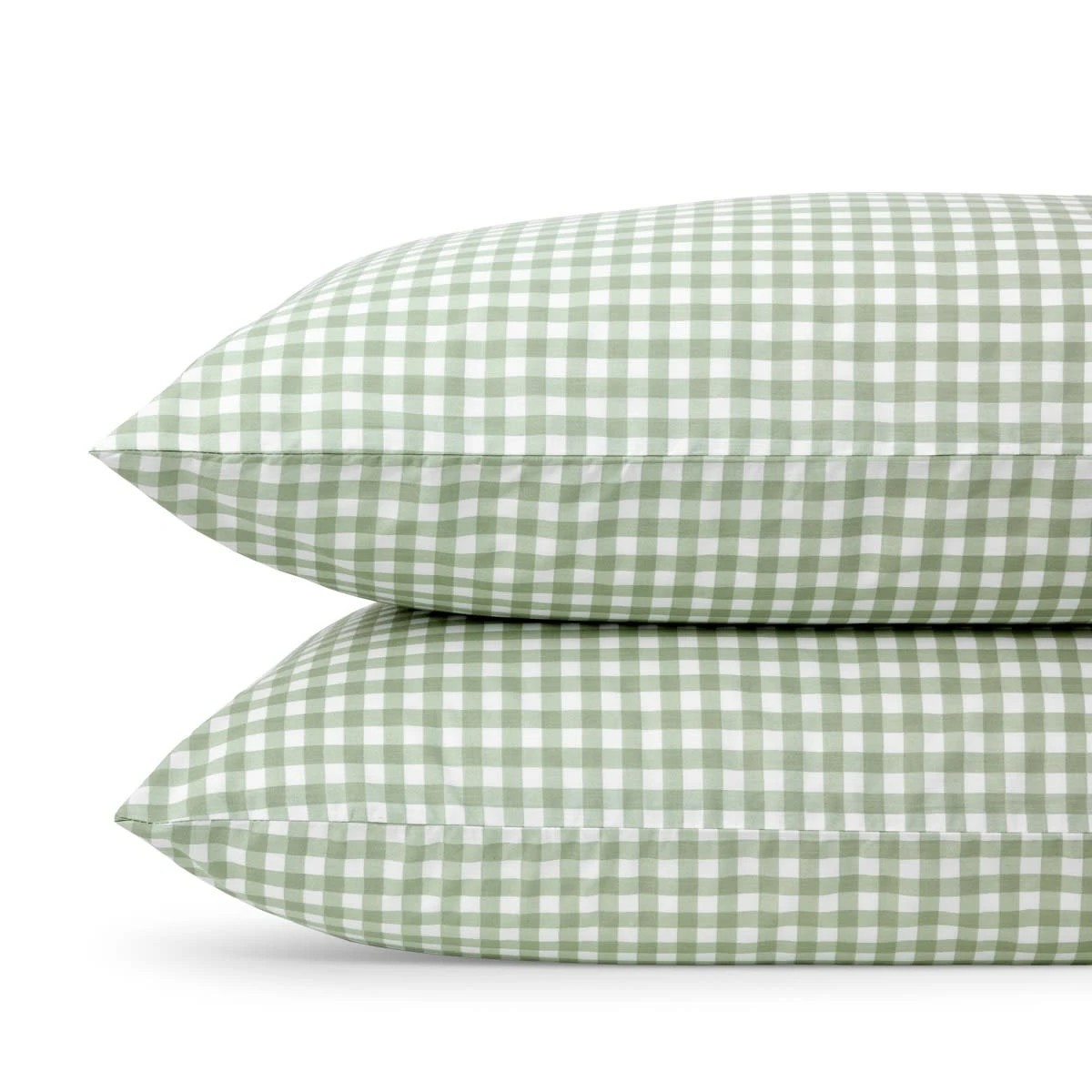 2 250 Thread Count Gingham Cotton Sheet Set - Queen Bed, Sage, 2 of 7