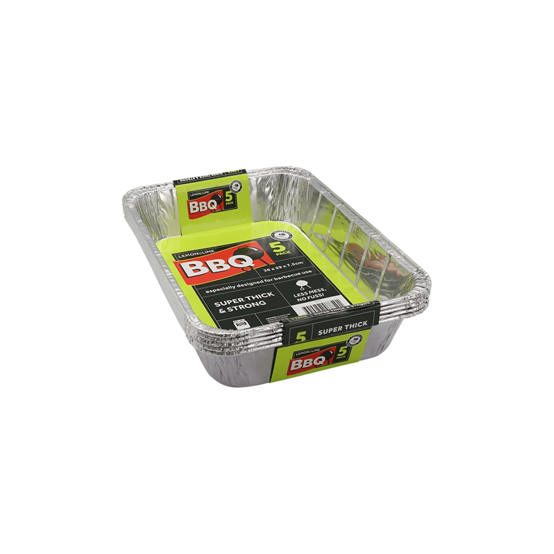 1 5pc Lemon & Lime 36cm Disposable Aluminium Foil Bbq/oven Roasting/baking Tray
 - Silver, 1 of 3
