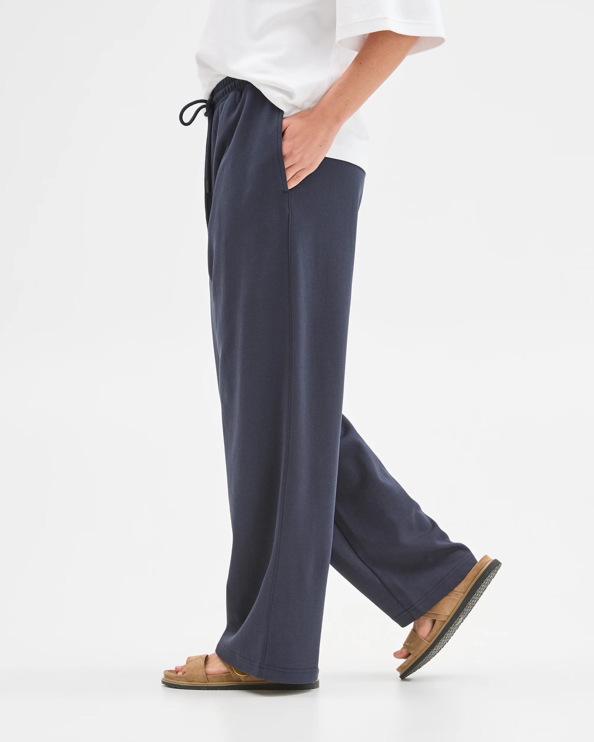 4 Target Woman Australian Cotton Blend Wide Leg Interlock Pants NIGHT SKY, 4 of 6