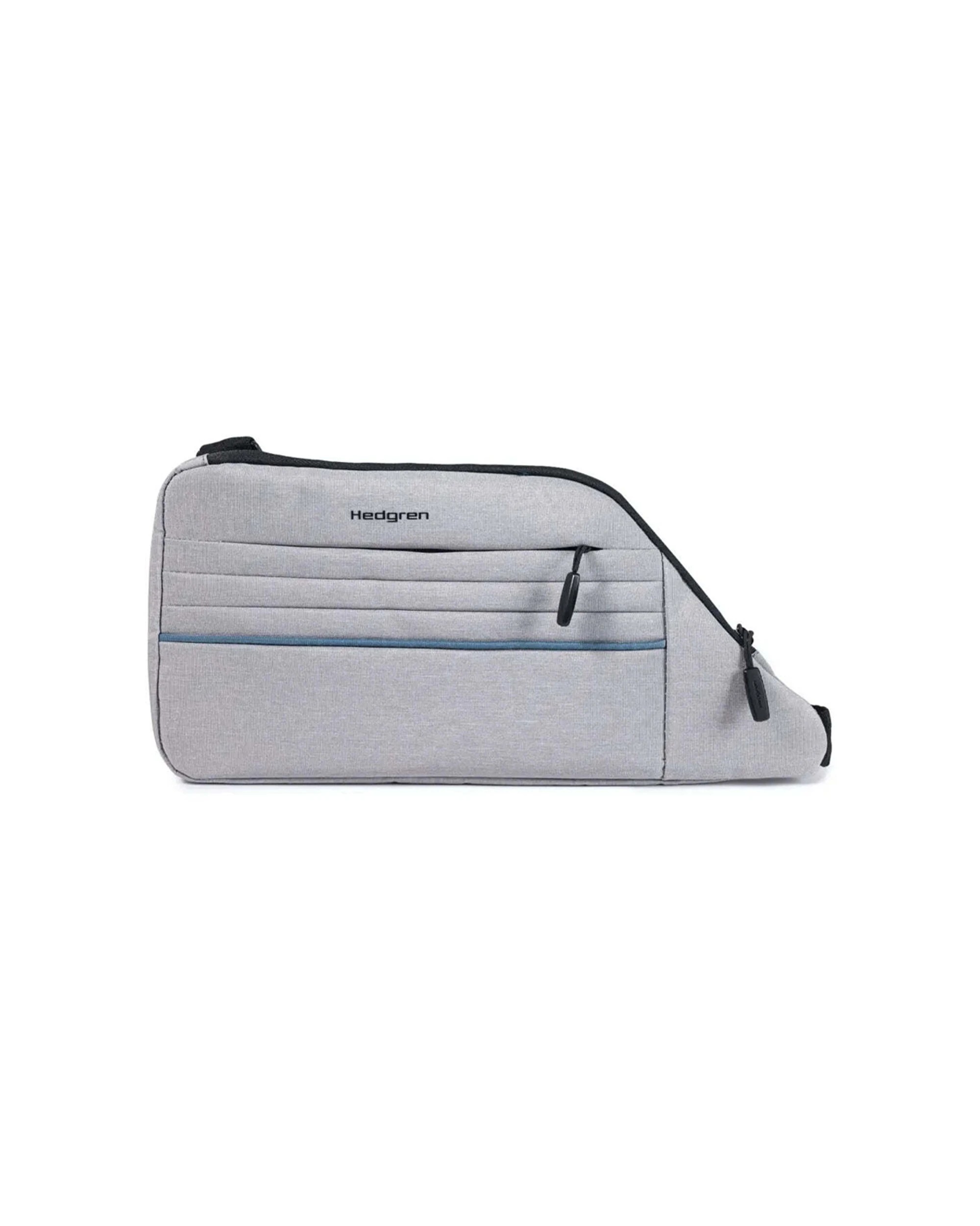 3 Hedgren Frame Flat Monosling Bag Medium Water Repellent Polyester - Silver, 3 of 7
