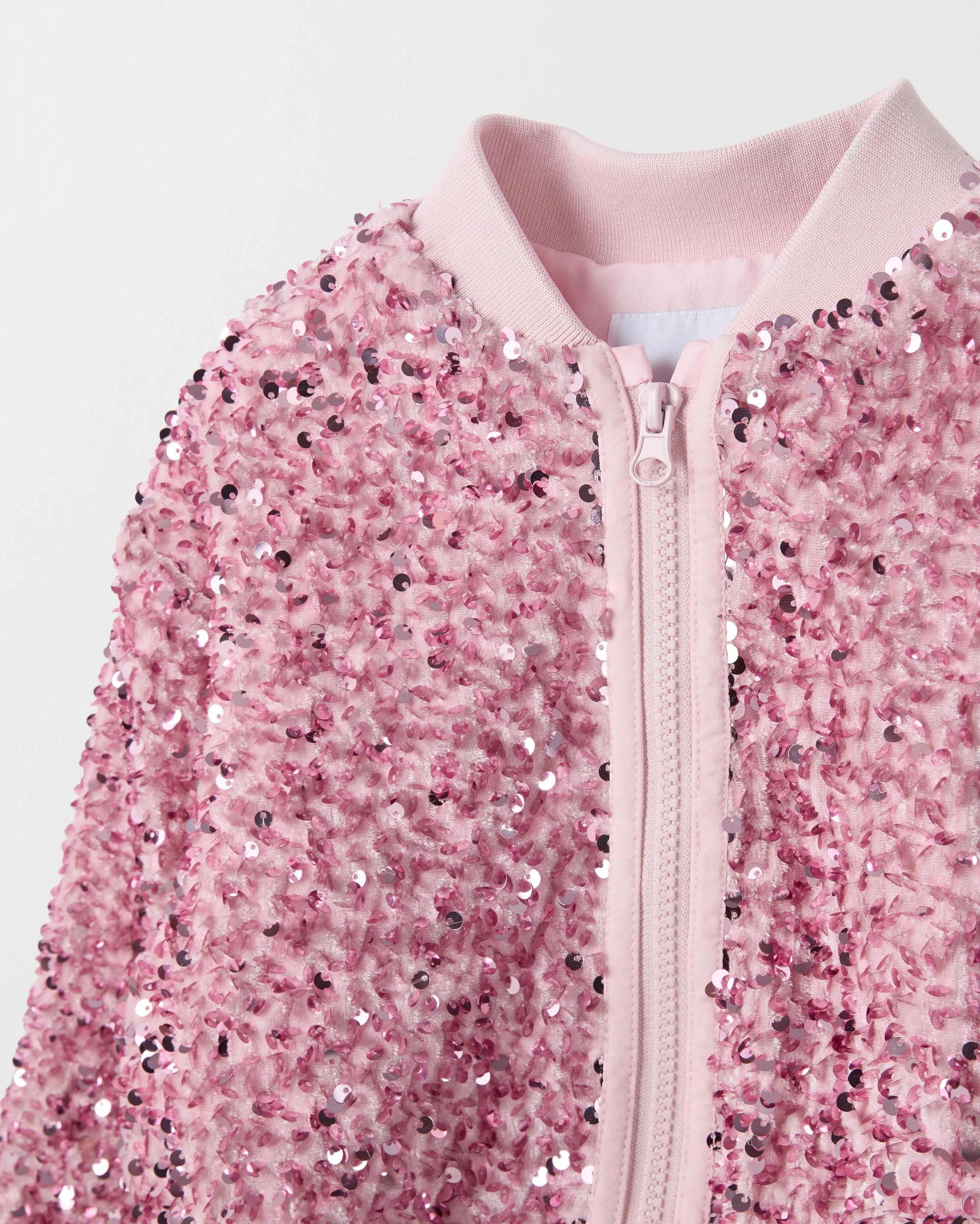 7 Target Kids Sequin Long Sleeve Bomber Jacket PINK, 7 of 10