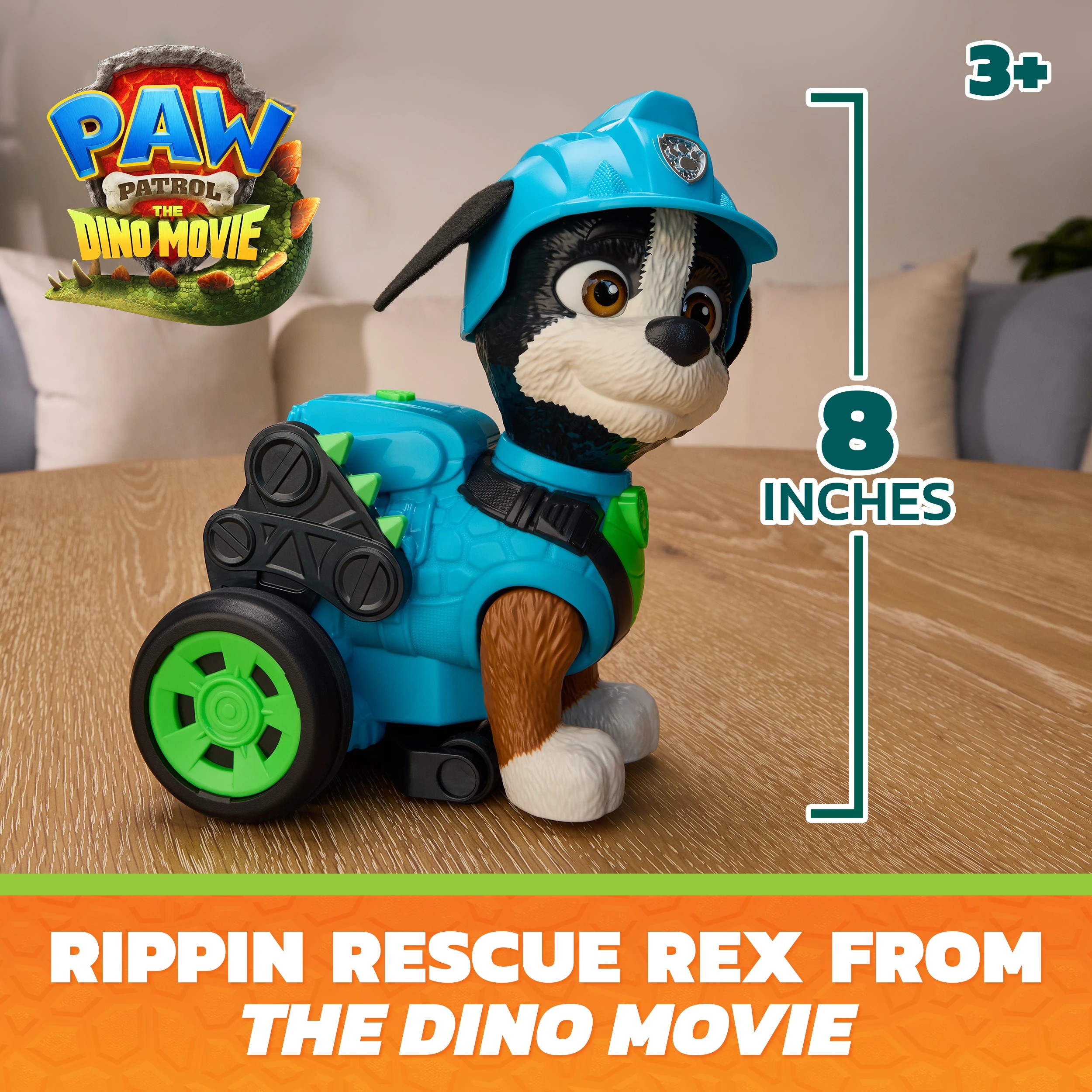 3 PAW Patrol: The Dino Movie Rippin Rescue Rex Action Figure, 3 of 8