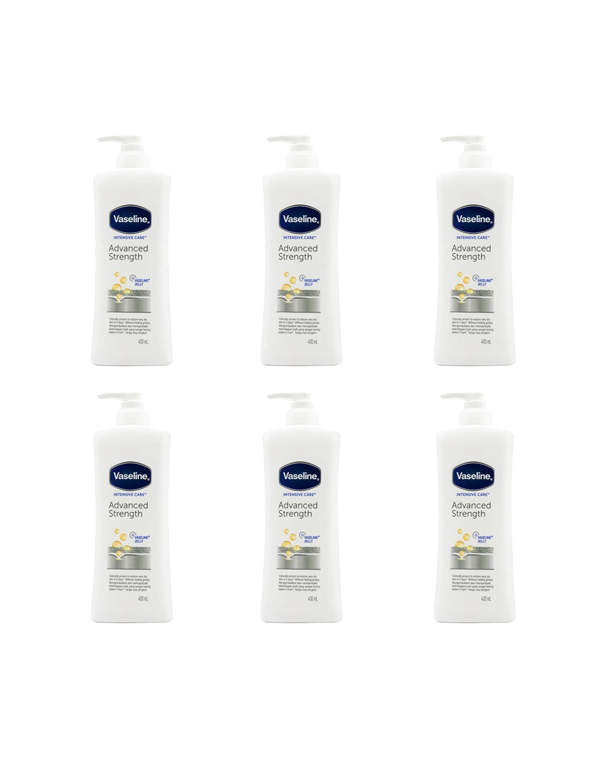 1 Vaseline Intensive Care Body Lotion Advanced Strength For Dry Skin 6PK 400m - White, 1 of 4