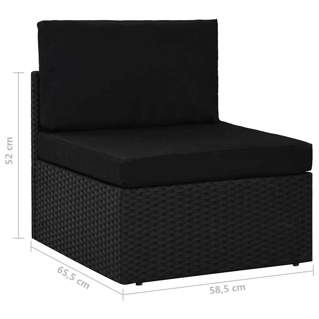 7 vidaXL Garden sofa Modular - Black, 7 of 9
