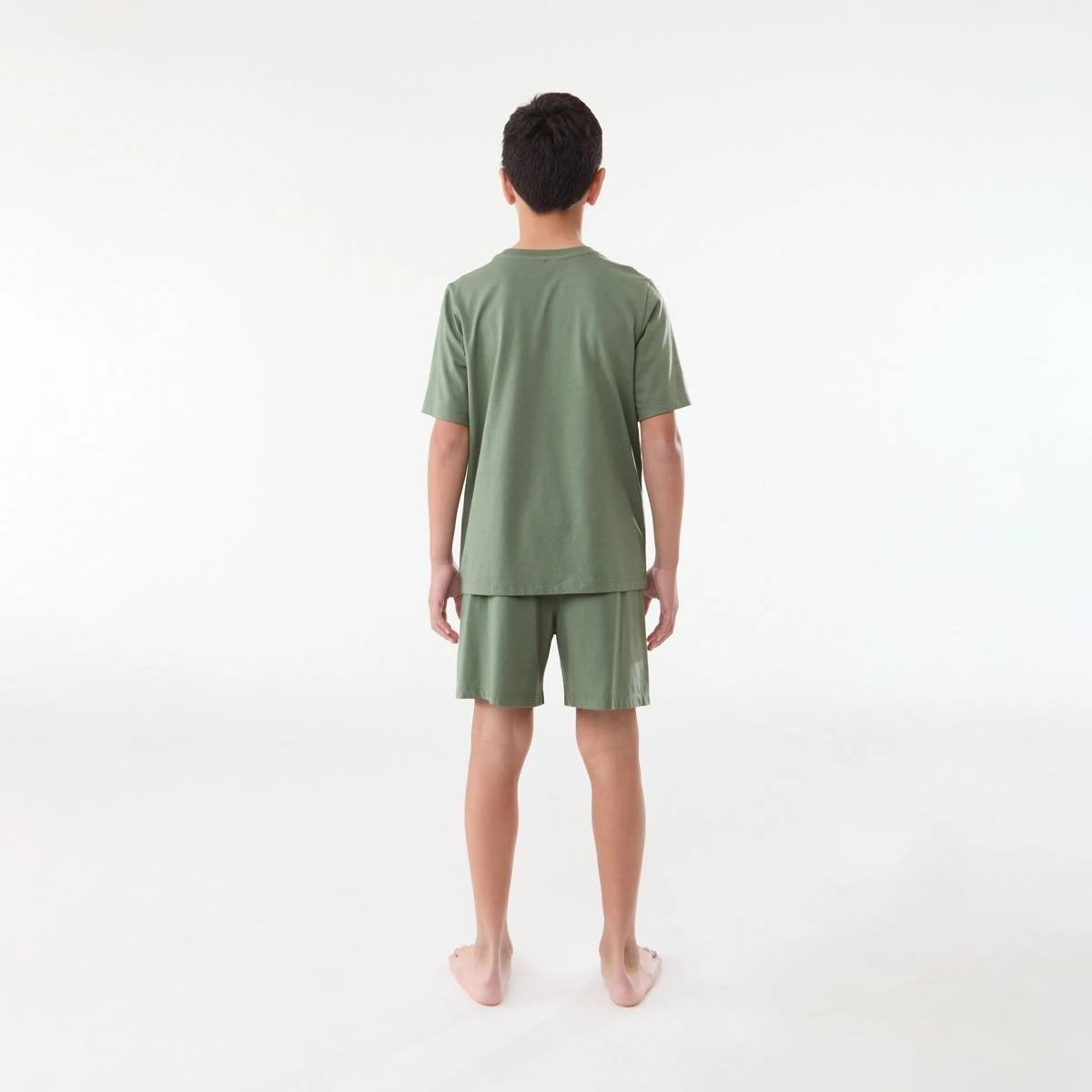 2 Short Sleeve Top Knit Pyjama Set GREEN GAMER, 2 of 6