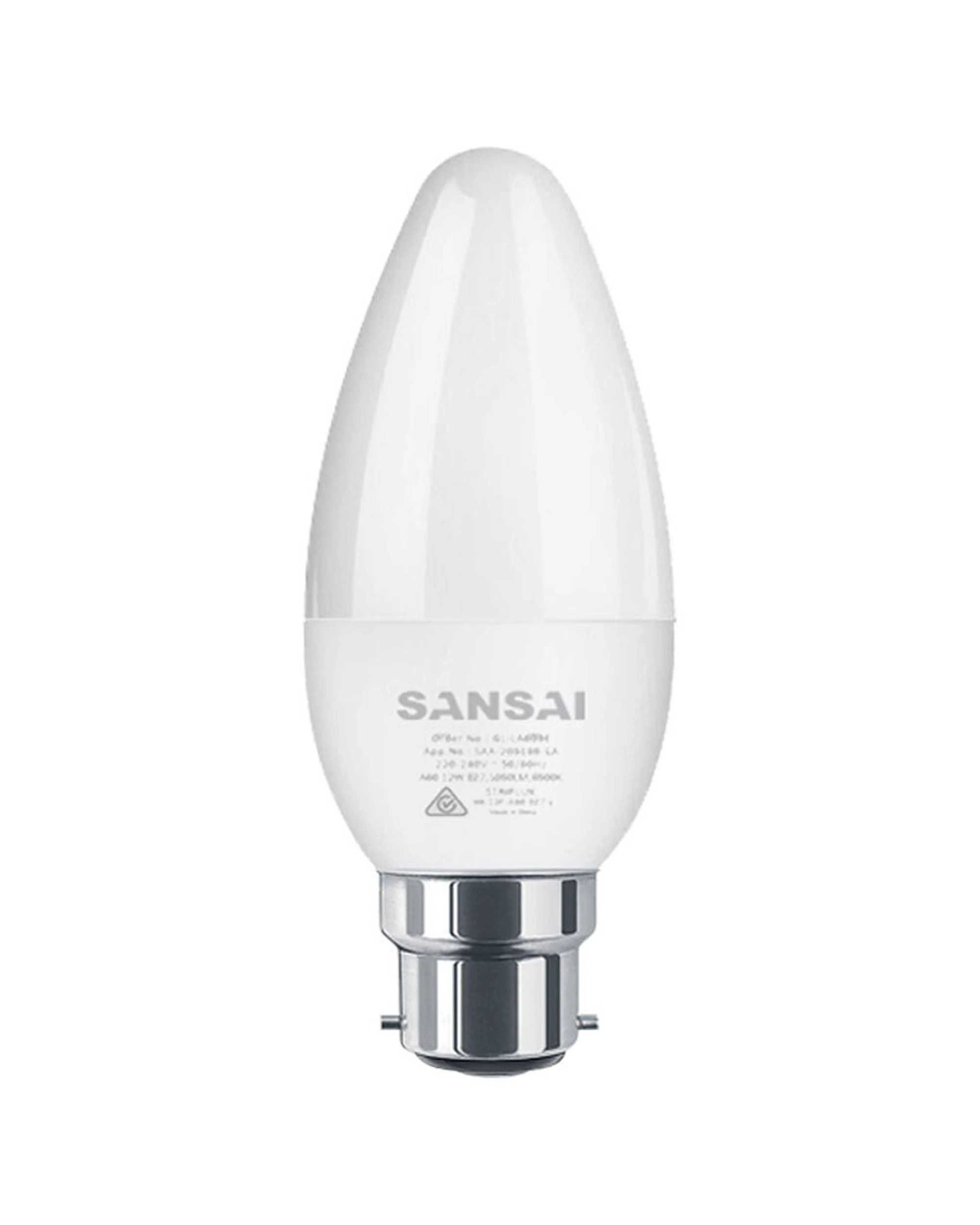 1 Sansai Home/office Led 425lm Light Bulb C37 5w B22 Bayonet Warm White 3000k
 - White, 1 of 3