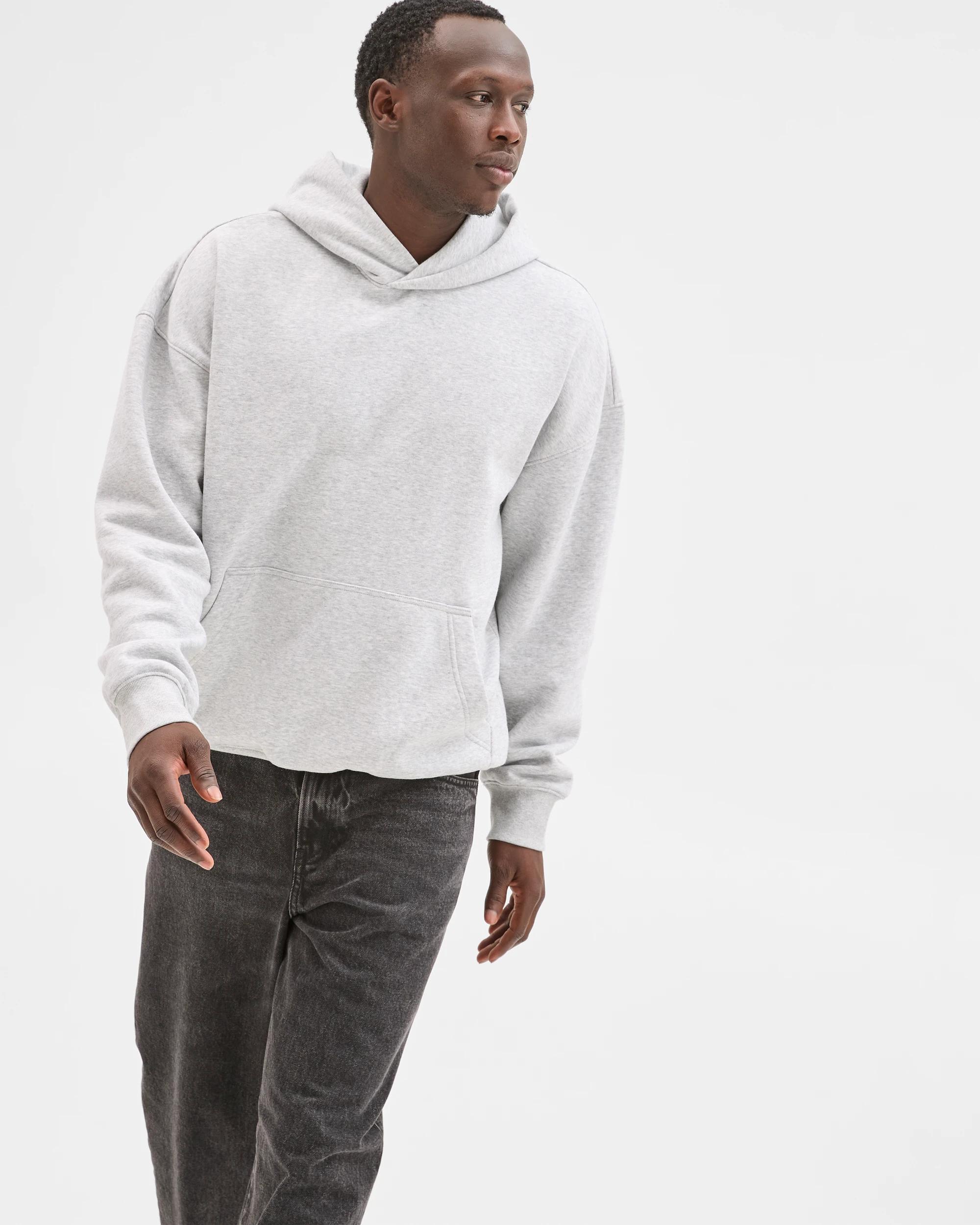 3 Commons Australian Cotton Blend Heavyweight Oversized Hoodie GREY MARLE, 3 of 6