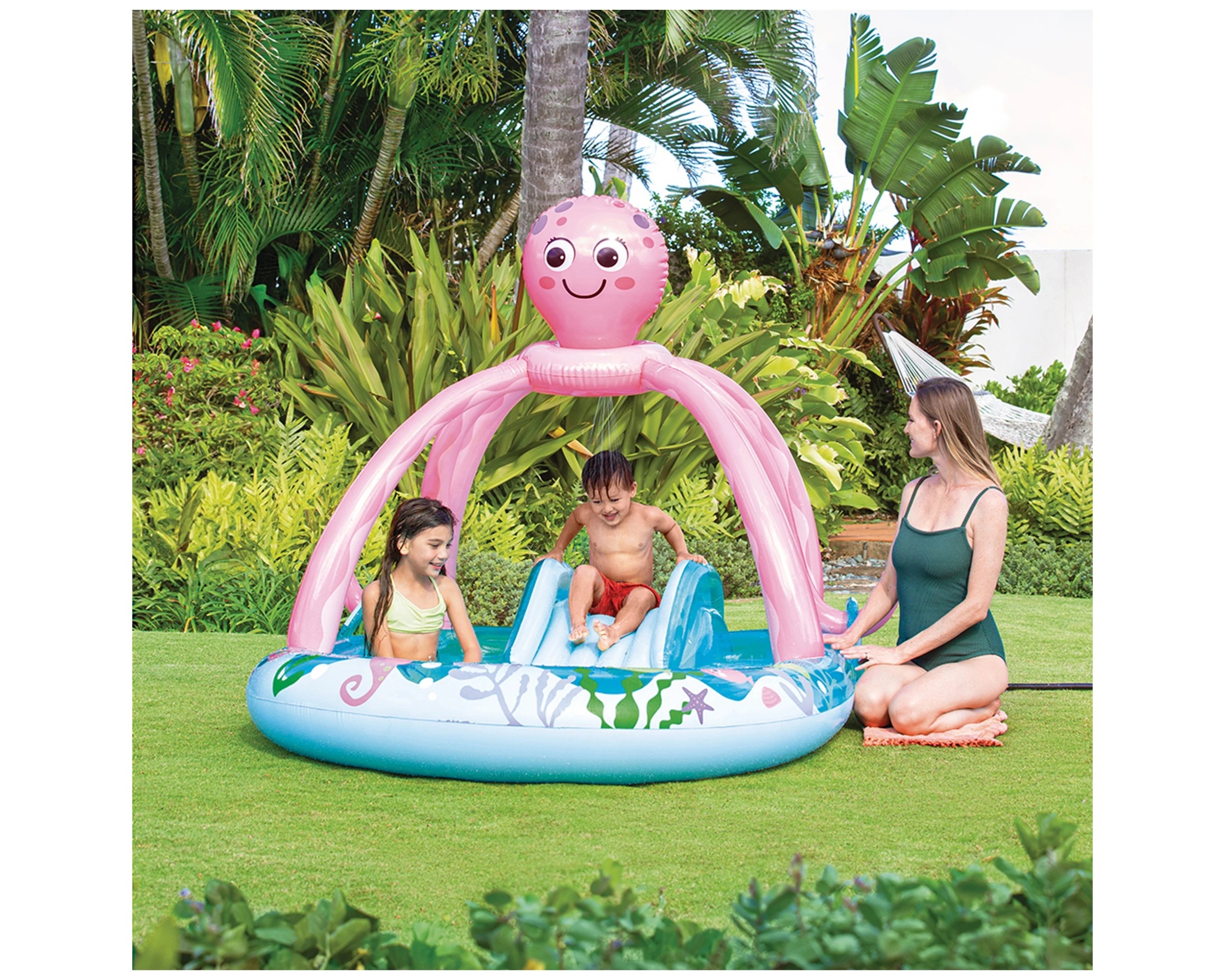 6 Intex Friendly Octopus Inflatable Pool Play Center - Built-In Sprayer 2.34m - Multi, 6 of 9