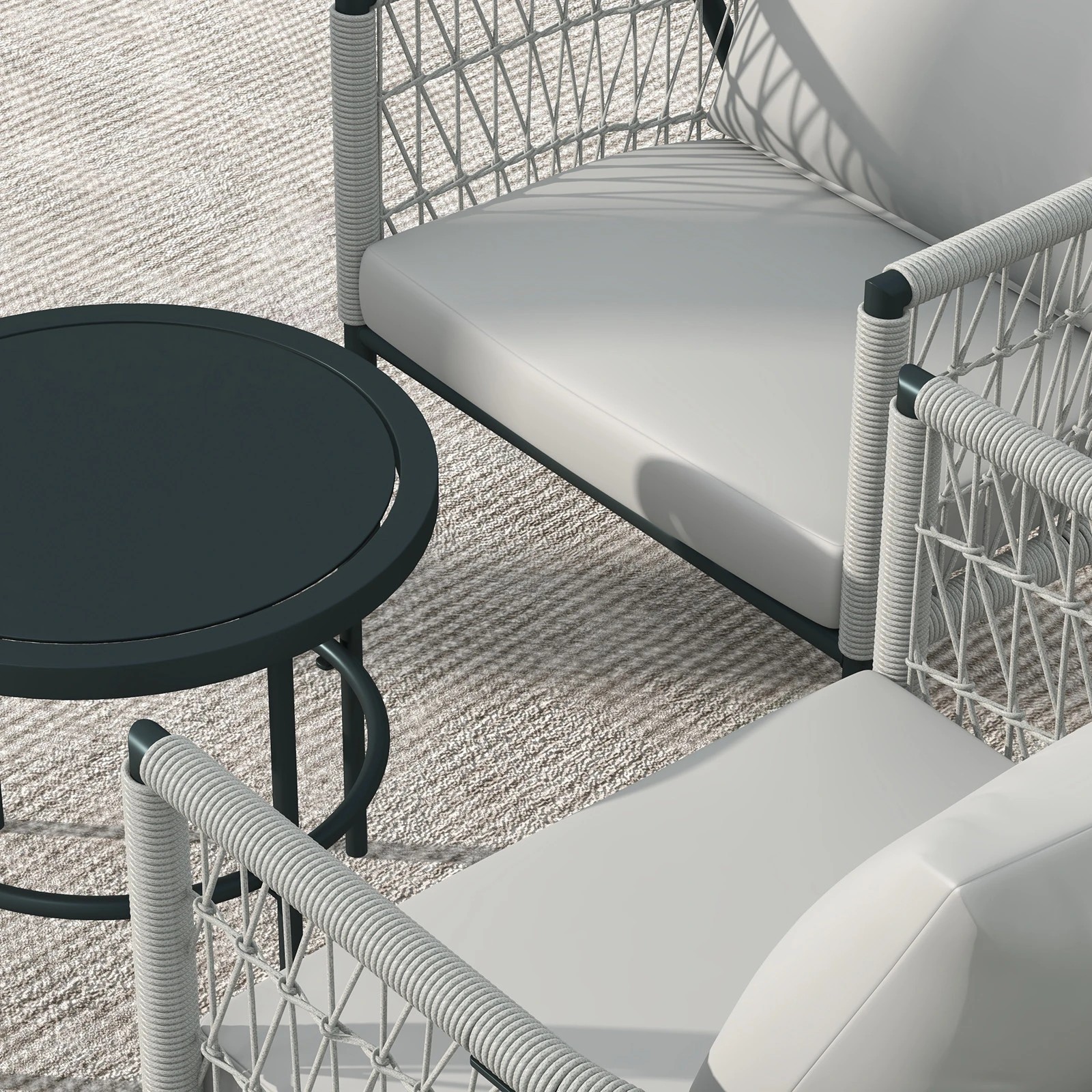 5 Arcadia Furniture Reims 3 Piece Patio Outdoor Weather Resistant Set Stylish - Grey - Grey, 5 of 10