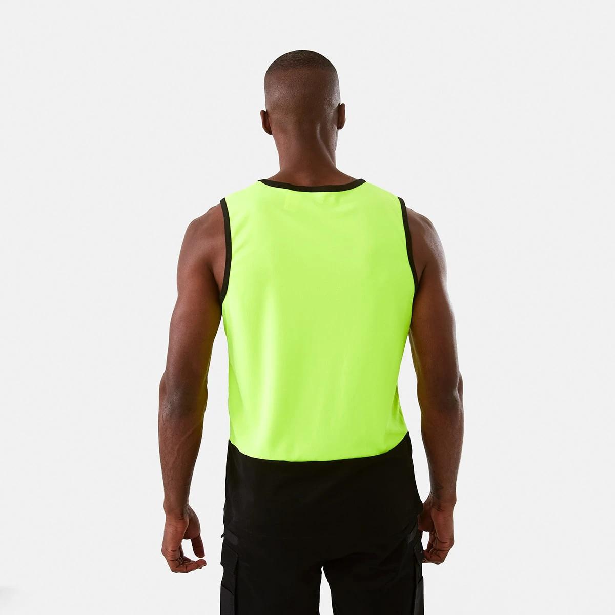 3 Workwear Fluorescent Industrial Singlet Yellow, 3 of 7