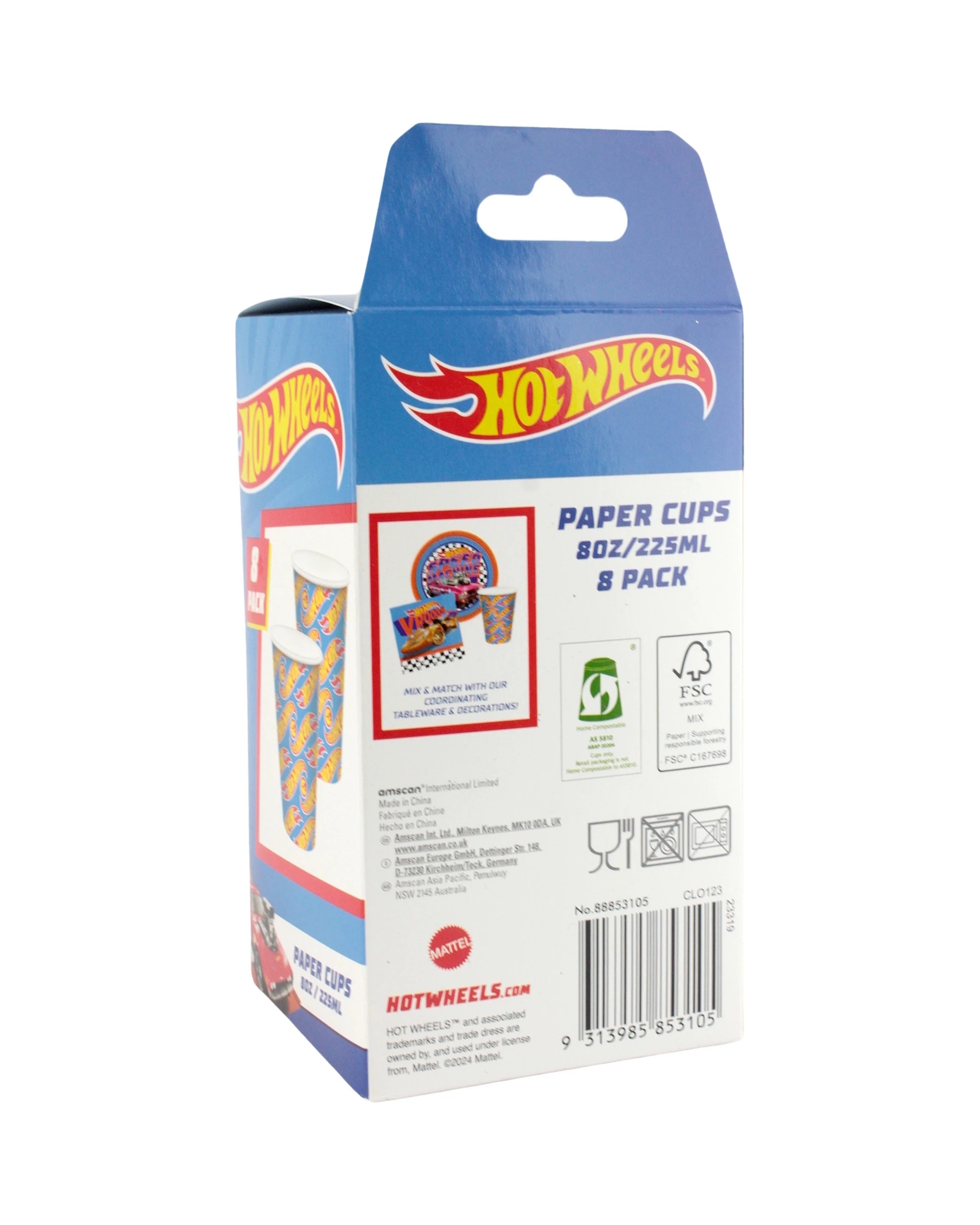 3 Hot Wheels Hot Wheels Paper Cups Pack of 8, 3 of 3