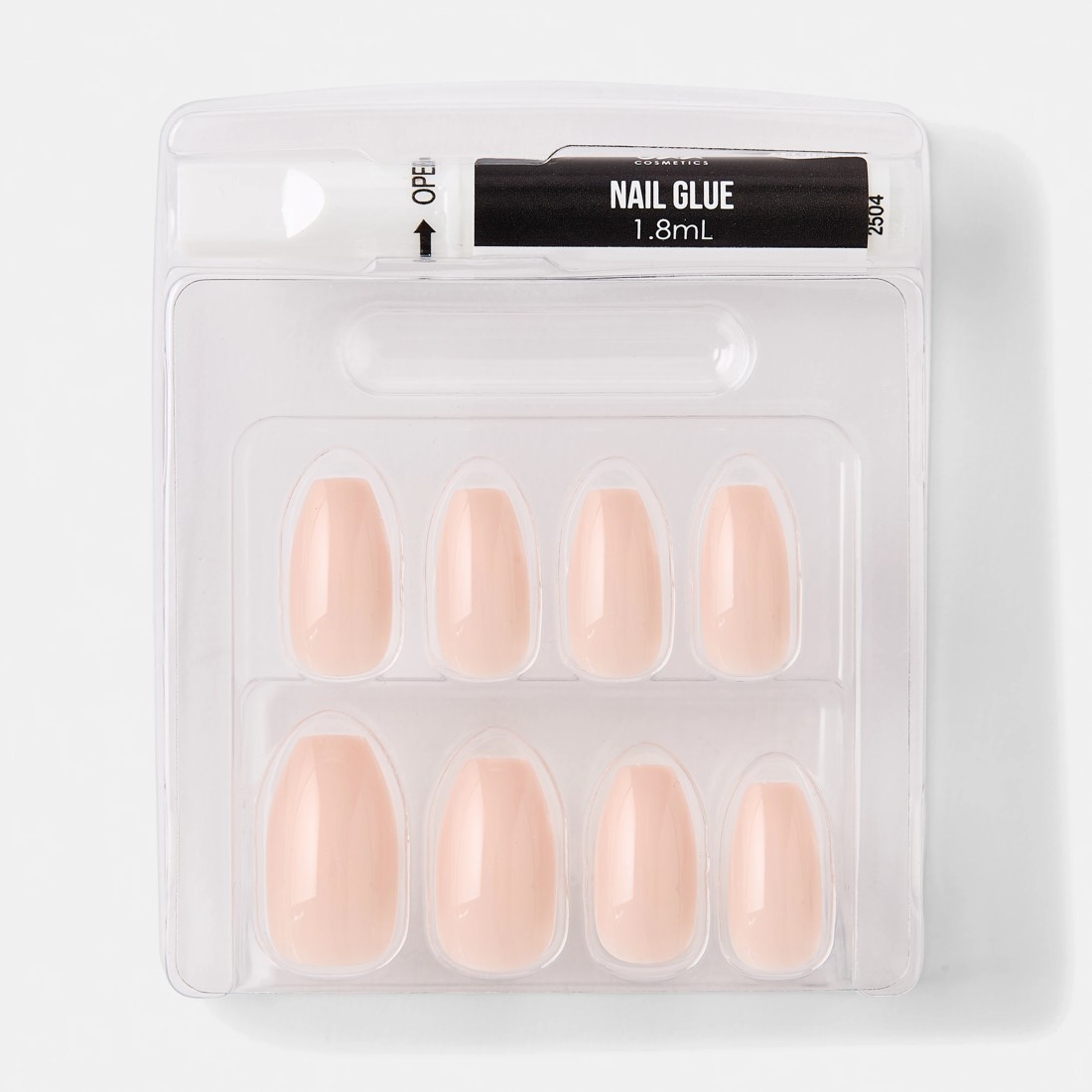 3 OXX Cosmetics 24 Pack Artificial Nails with Adhesive - Coffin Shape, Nude, 3 of 5