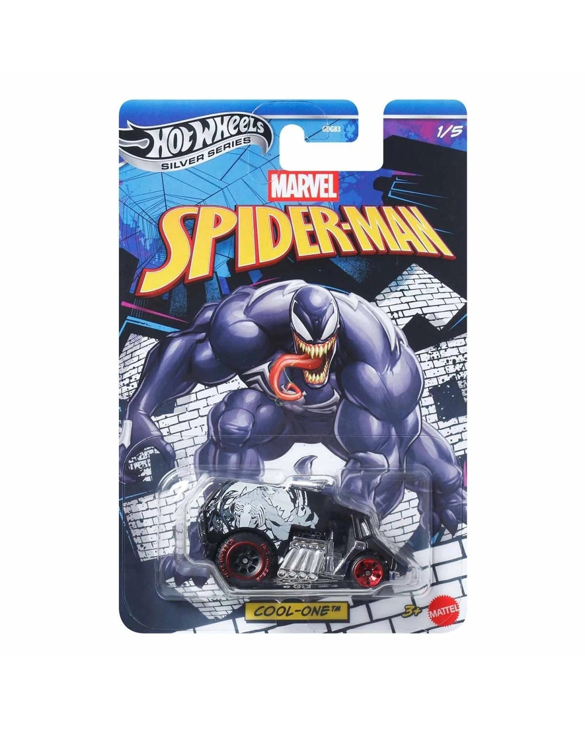 1 Hot Wheels Silver Series Marvel Spider-Man Venom Cool-One Diecast Vehicle, 1 of 5
