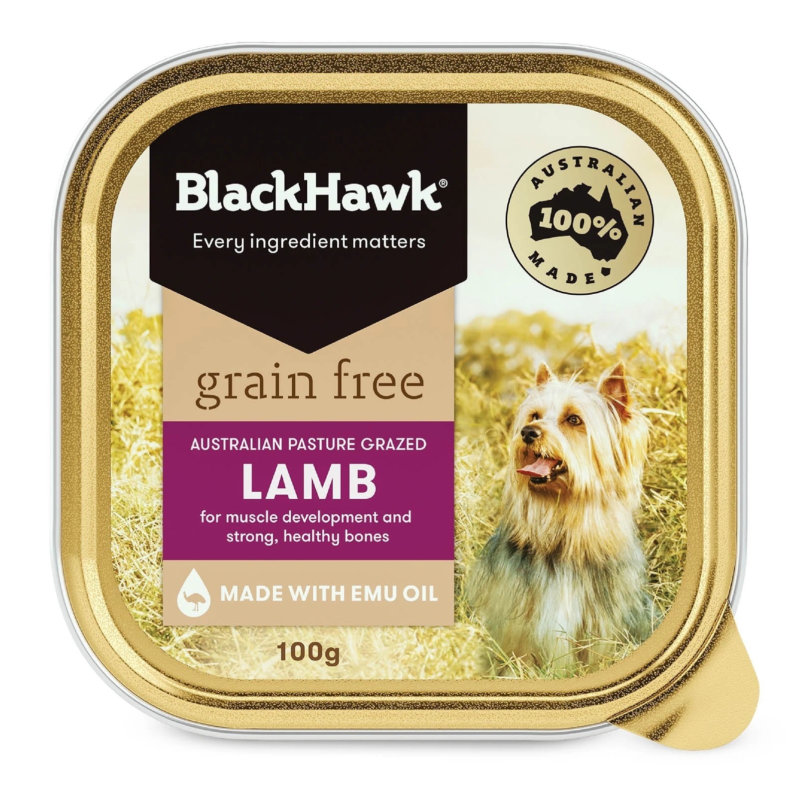 1 Black Hawk Grain Free Lamb 100g 9pk, 1 of 2