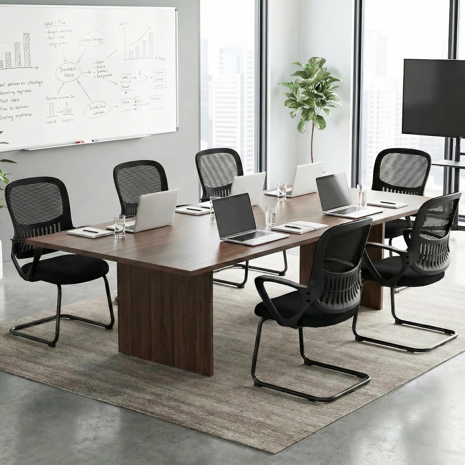 1 Costway Mesh Office Chair Reception Chair Guest Armchair Conference Room Armchair, 1 of 1