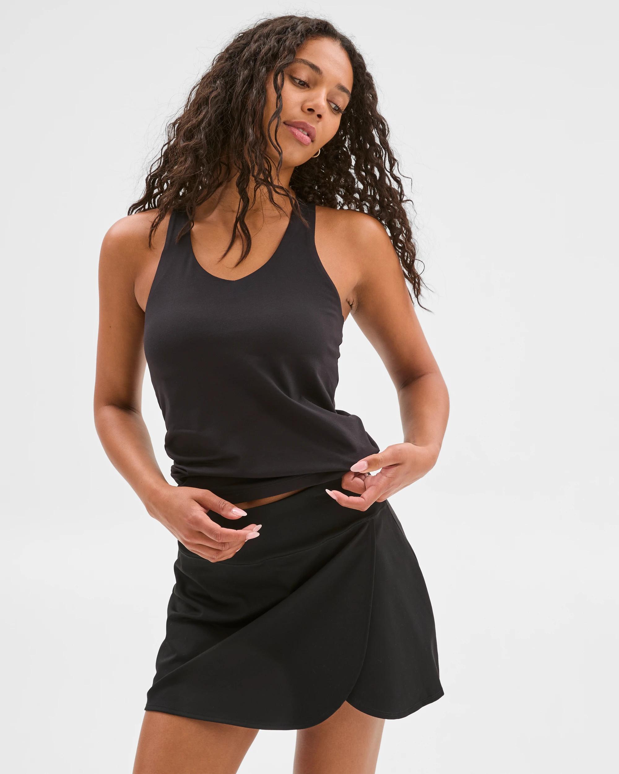 2 Target Active Studio Luxe Marle Racer Tank Top — Mushroom BLACK, 2 of 5