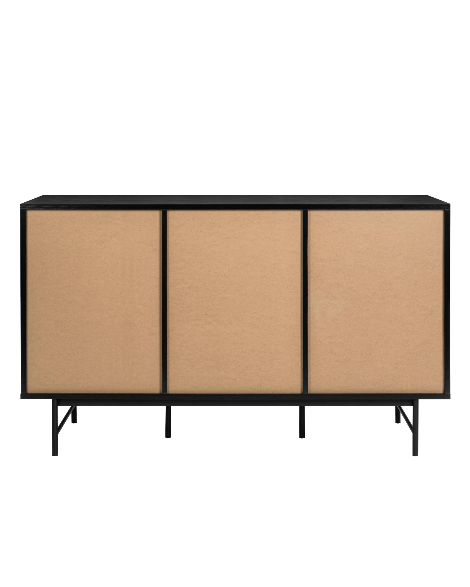 Kodu Buffet Credenza Sideboard Cabinet 2 Doors 3 Drawers - Black - Kmart