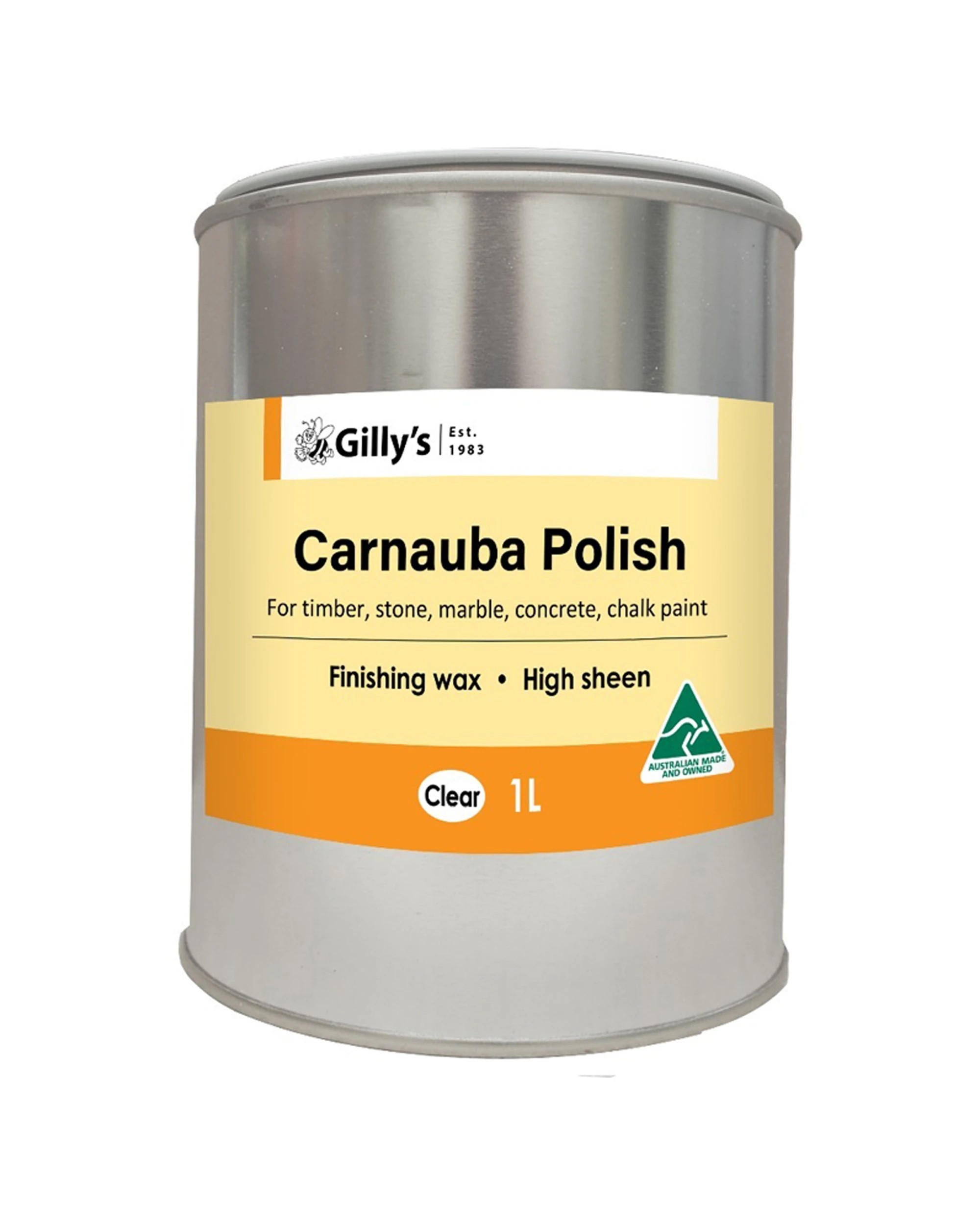 1 Gillys Carnauba Polish Finishing Wax For Timber 1L High Sheen - Clear, 1 of 1