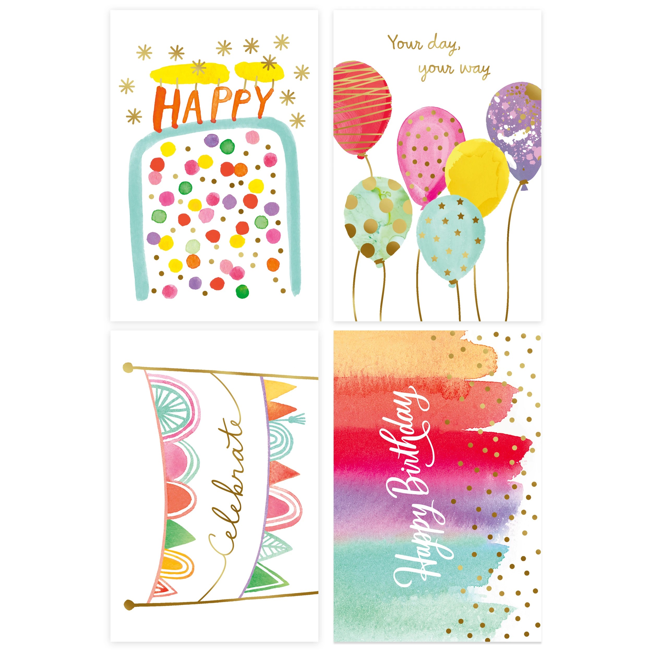 2 12 Pack Hallmark Birthday Cards - Watercolour, 2 of 6
