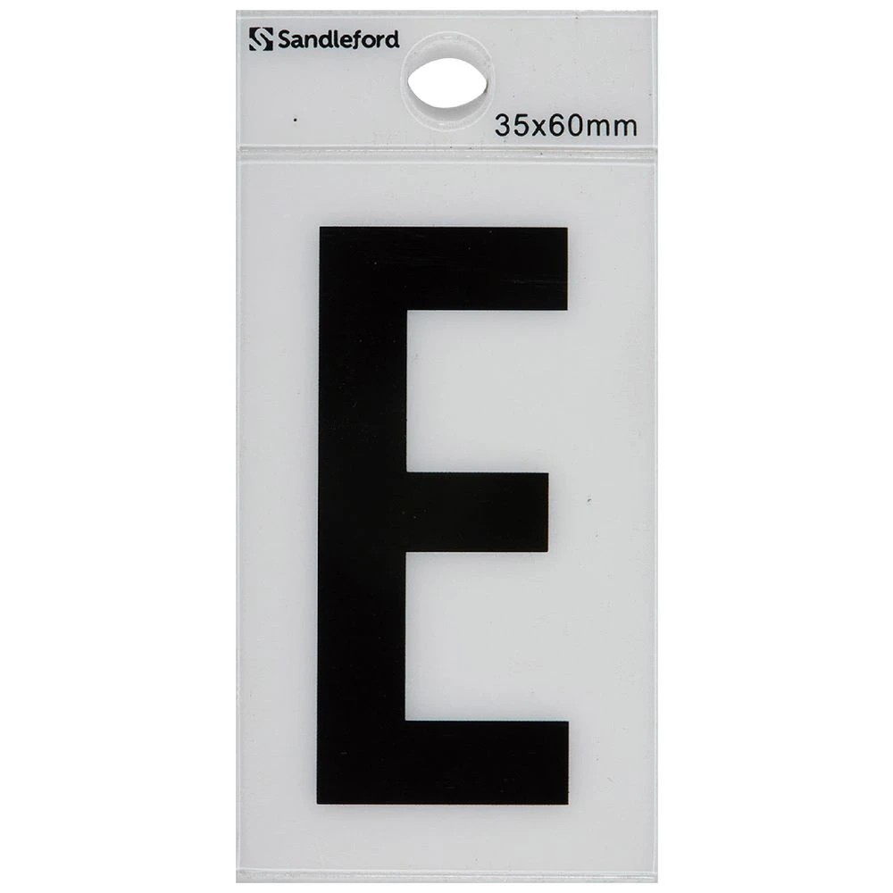 1 Sandleford E Self-adhesive Letter White 60 x 35mm, 1 of 1