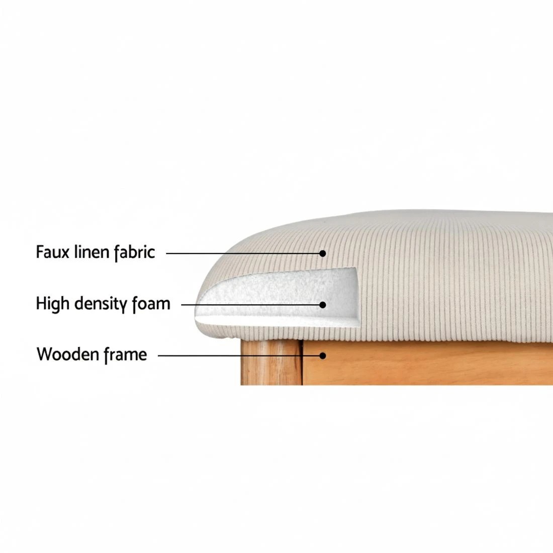 5 Artiss Dining Bench Upholstery Seat Wooden Chair 106cm - Multi, 5 of 6