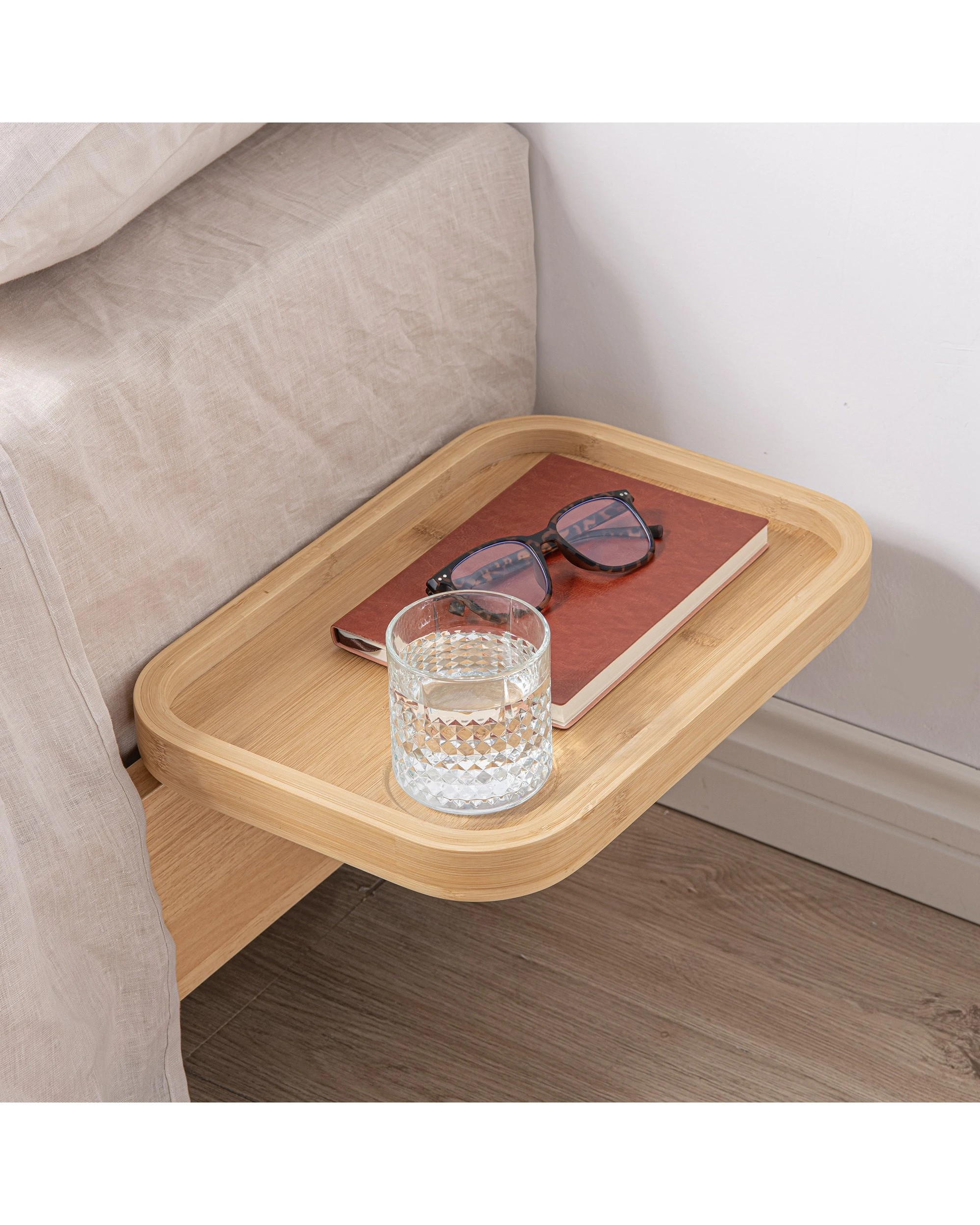 10 Sherwood Japandi Bamboo Floating Bedside Table - Natural, 10 of 10