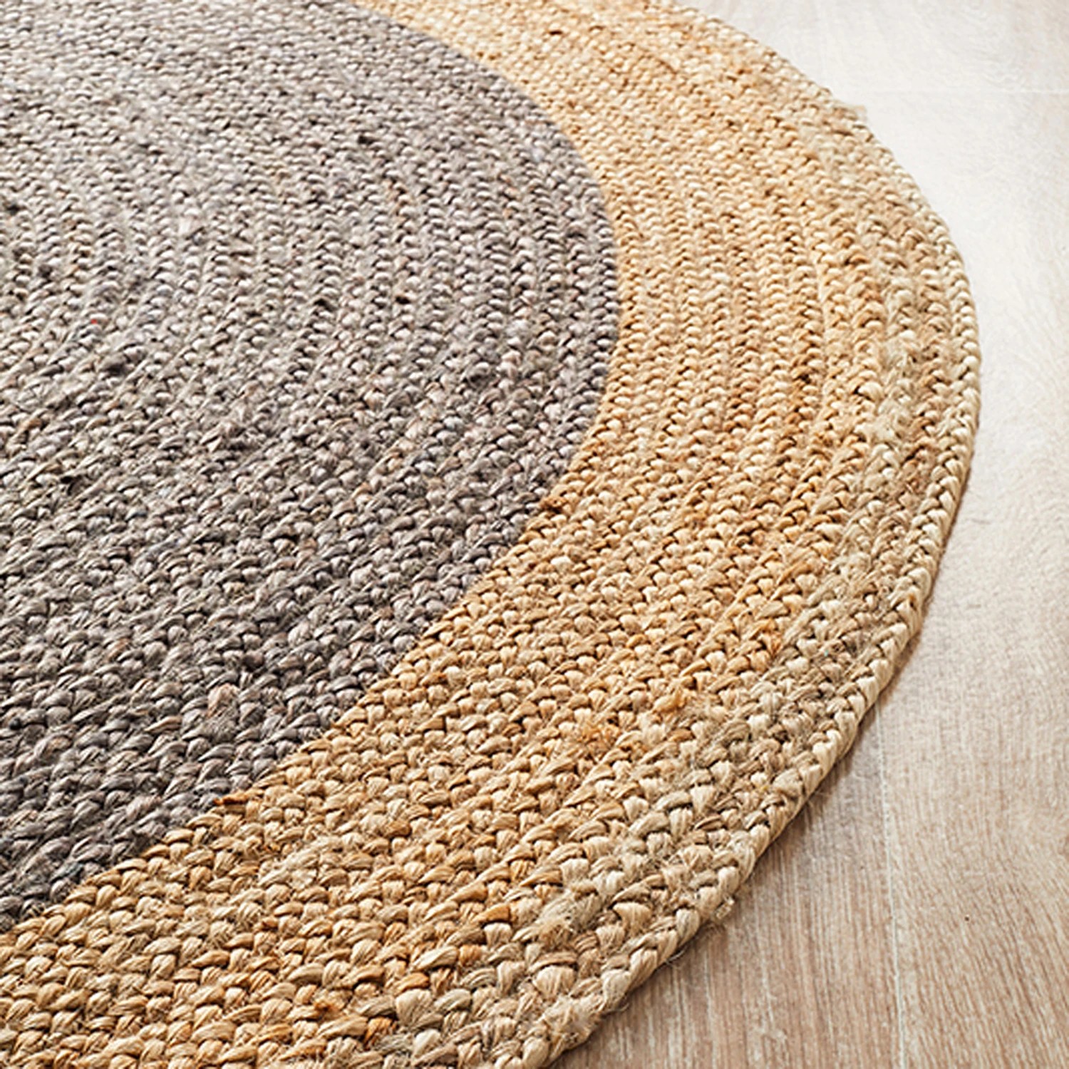4 Common Ground Rugs Solace Polo 120x120cm - Small Round Handwoven Jute Rug - Grey, 4 of 6